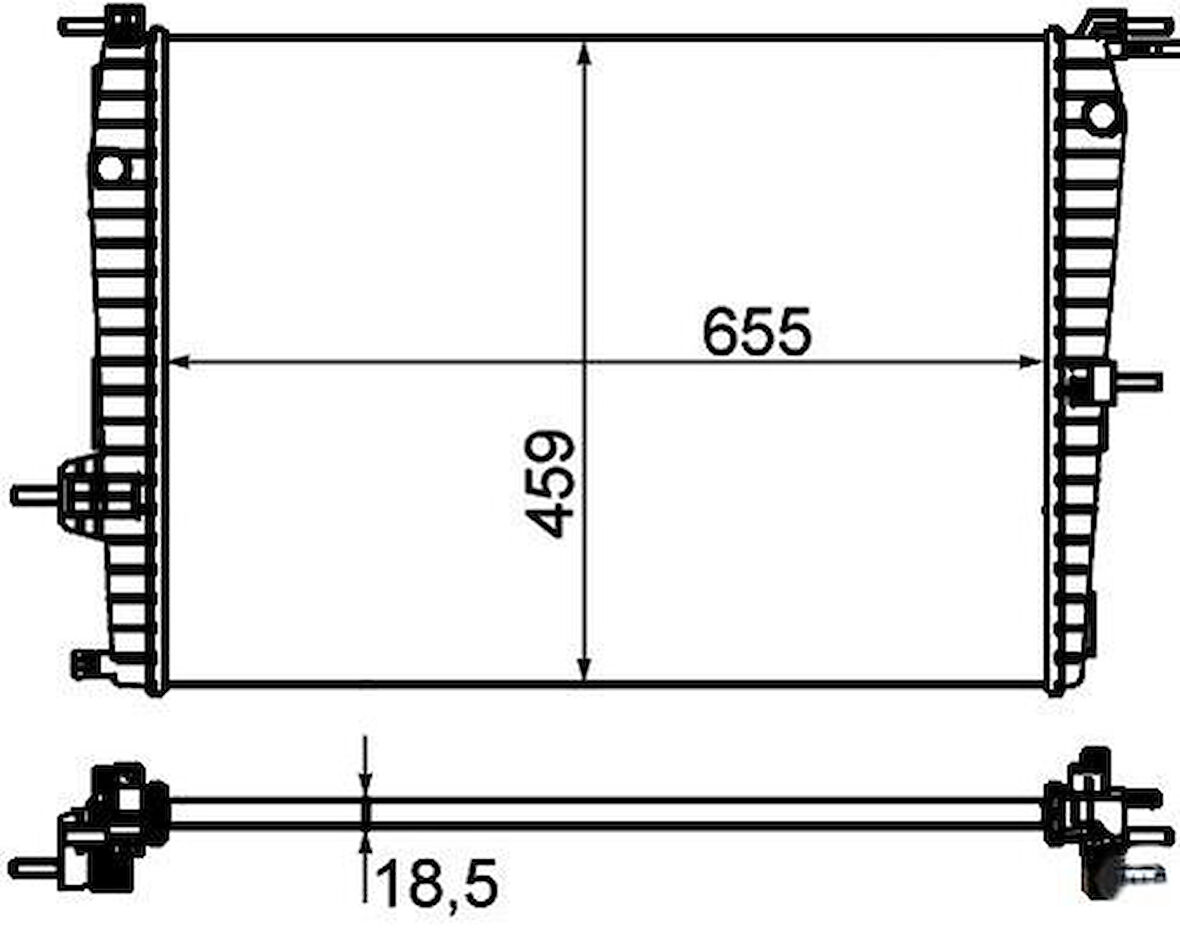 Oris BRN059018 Motor Radyatörü Fluence 1.6L Megane III Manuel (656x468x18) 214100067R