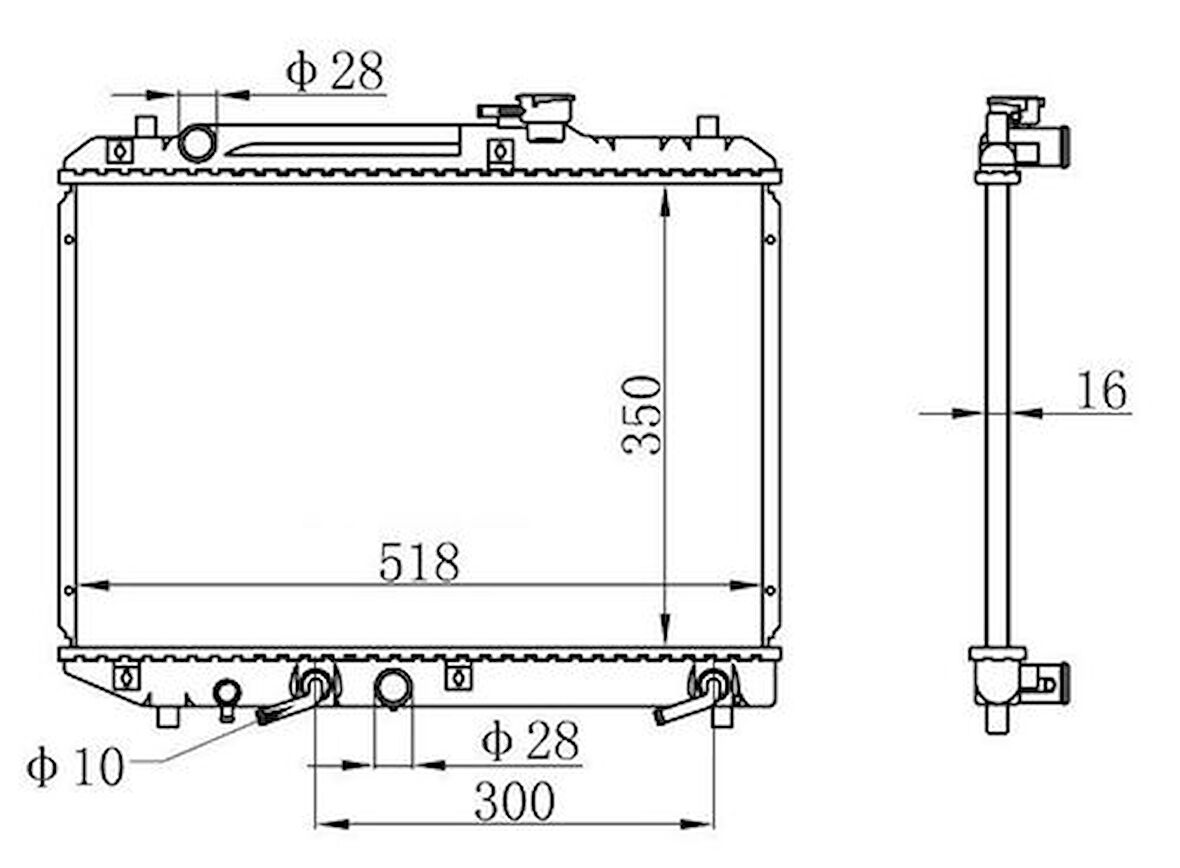 Oris BSZ002016 Motor Radyatörü (350x518x16) Baleno Otomatik 1770060G11