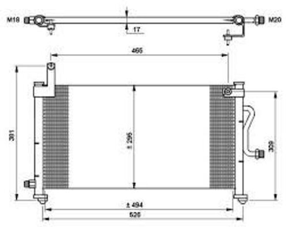 Oris CCH331016 Klima Kondenseri Chevrolet Matiz 01 548X313x16 Oto.-Mek 96566331