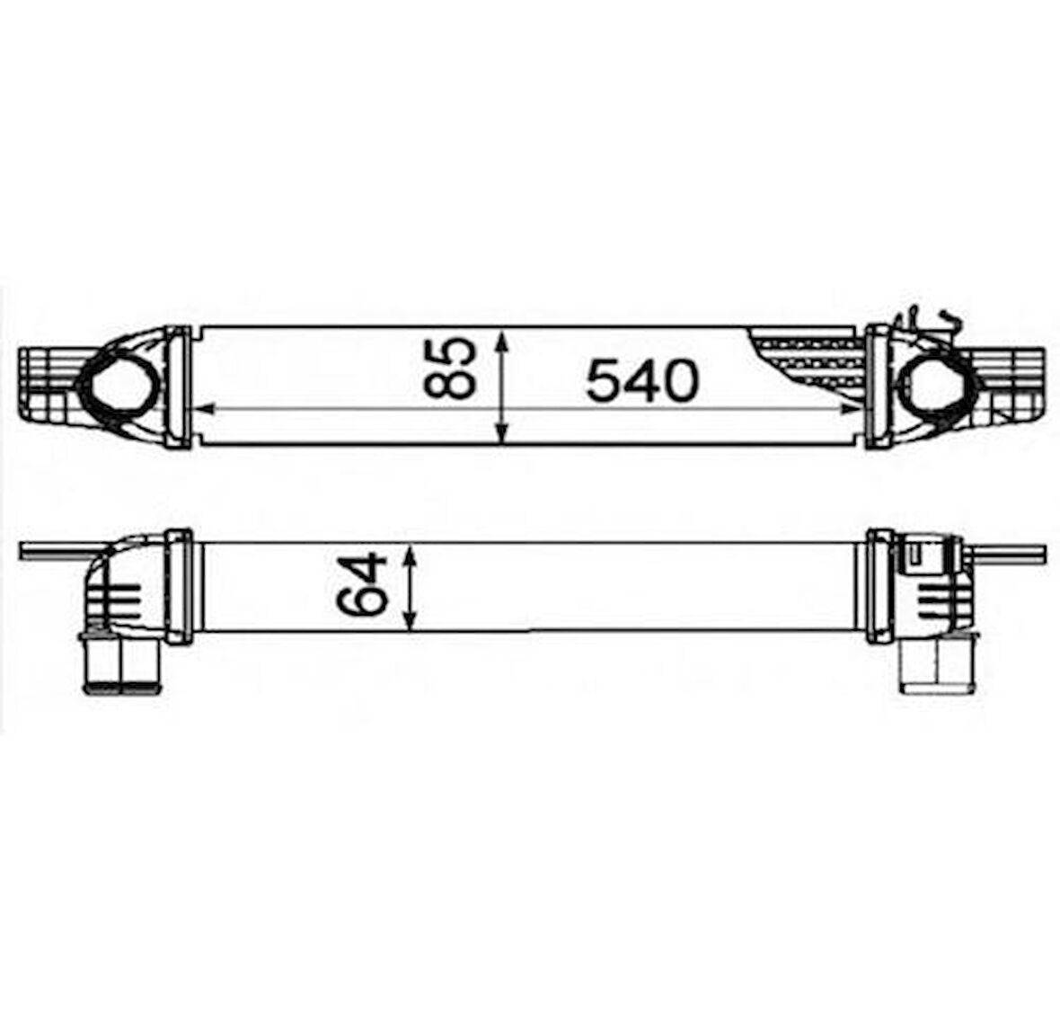 Oris IFI003064 Turbo Radyatörü (Intercooler) Nemo-Bipper-Fiorino 1.3JTD Bipper-Nemo 1.4HDI Ölçü (540x85x64) 0384.L7