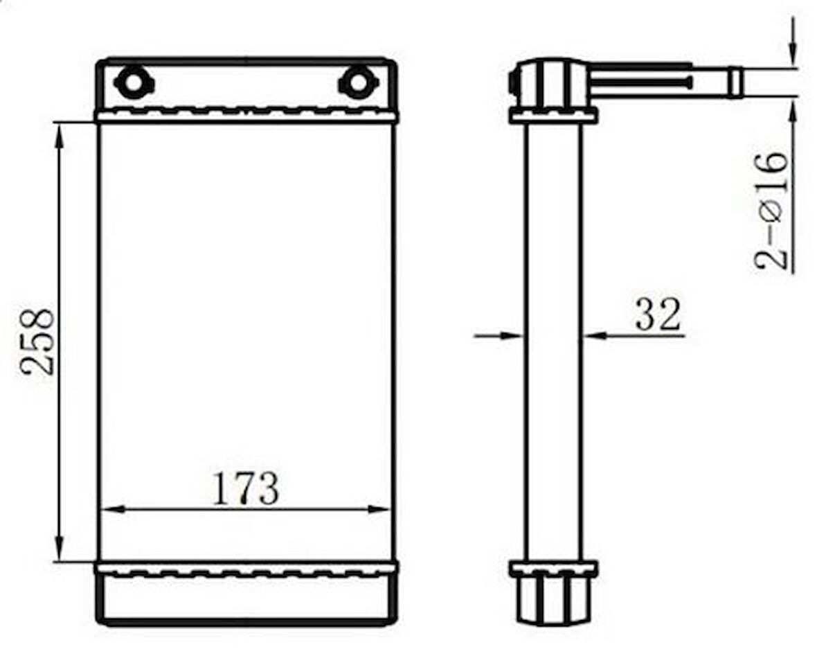 Oris KFI021032 Kalorifer Brazing Heater A M 260X175X32 Ducato Arka 