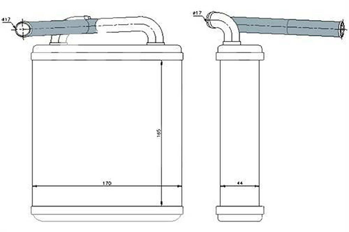 Oris KHY038026 Kalorifer Radyatörü Hyundai H100 Minibüs 1994-2005 Klimalı (163x165x42) 9721143030