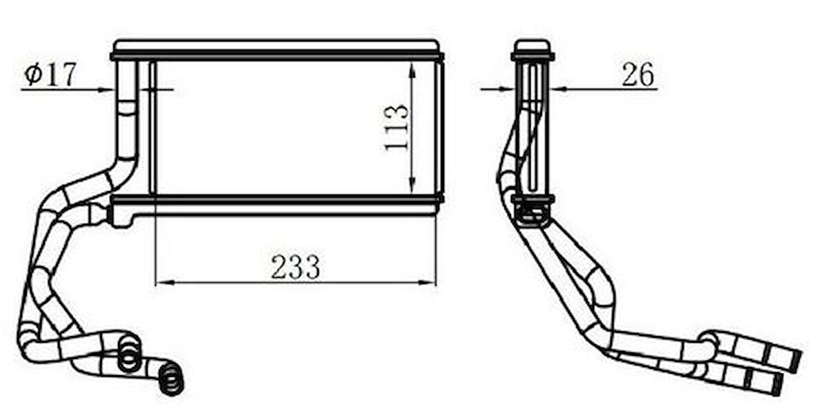 Oris KMI038026 Kalorifer Radyatörü Mitsubishi L200 2006-(113x233x26) 7801A382
