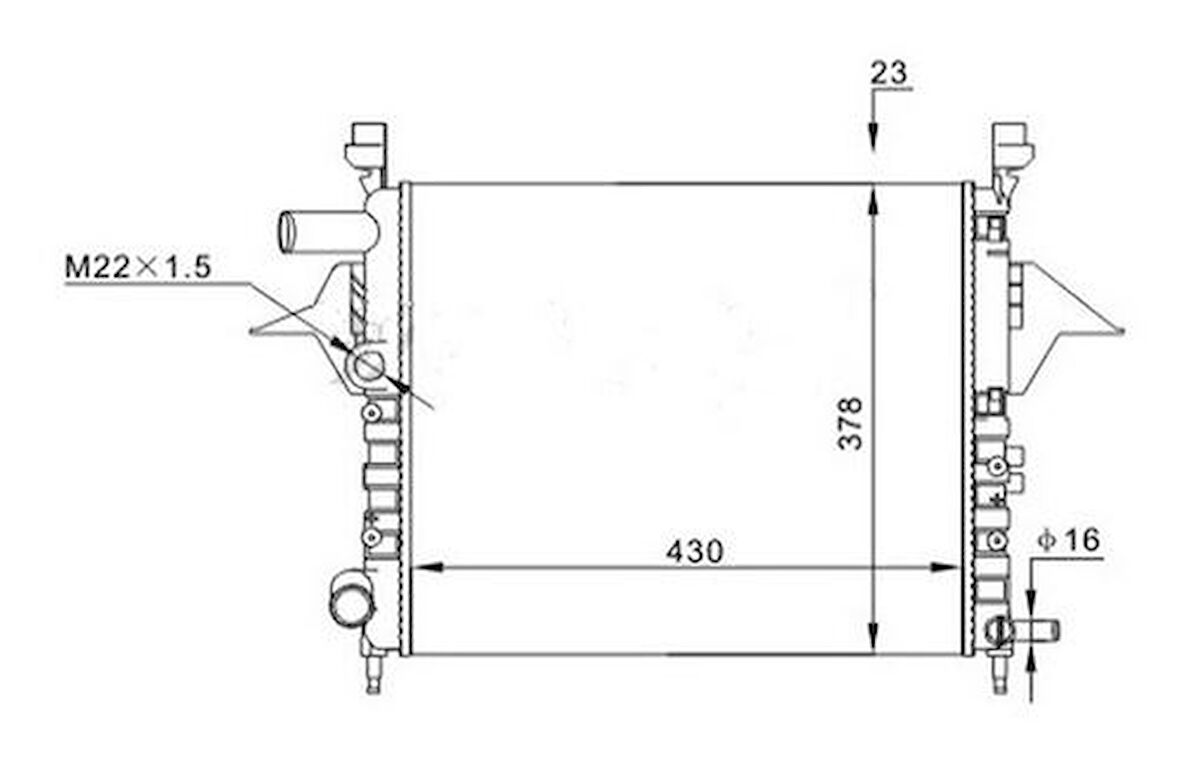 Oris MRN125023 Motor Radyatör Twingo 1.1 I (96 97) (2 Sıra Al Pl) (430x377x28) 7701042436