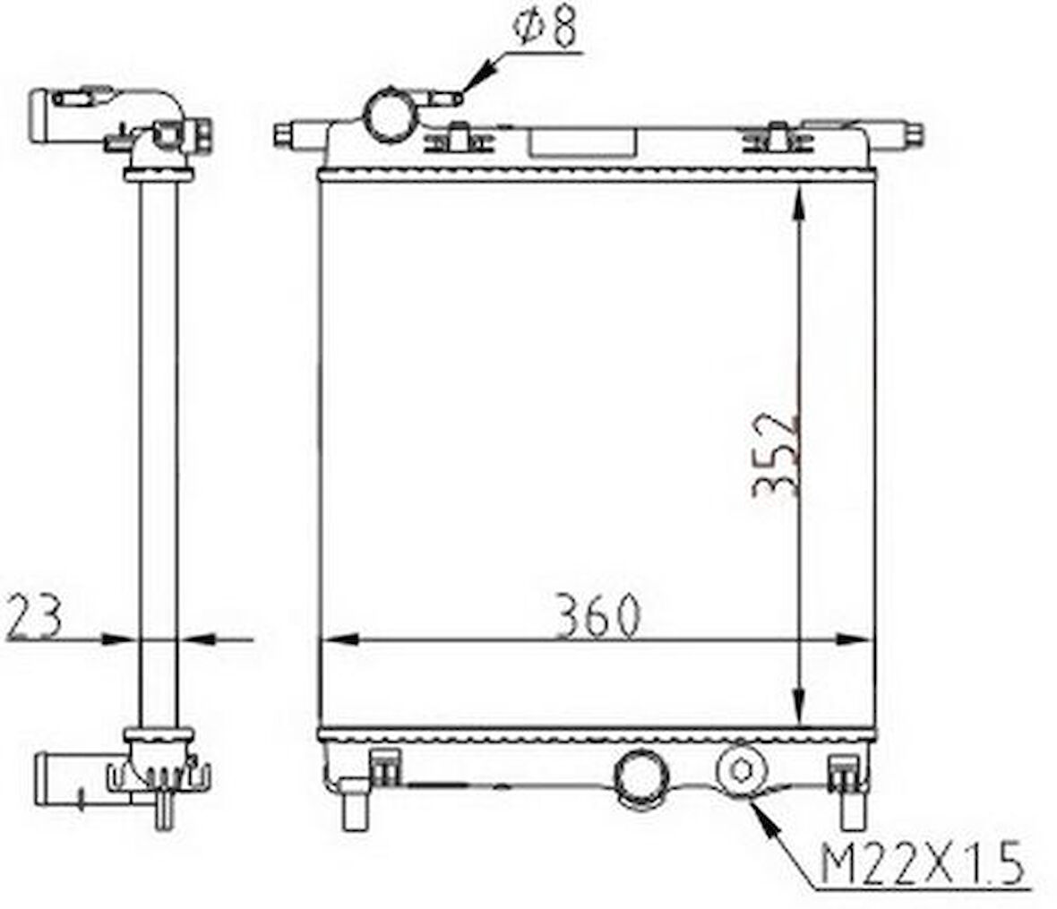 Oris MSE413024 Motor Su Radyatörü Up 12-16 MII 12-Citigo 12- 1S0121253PA
