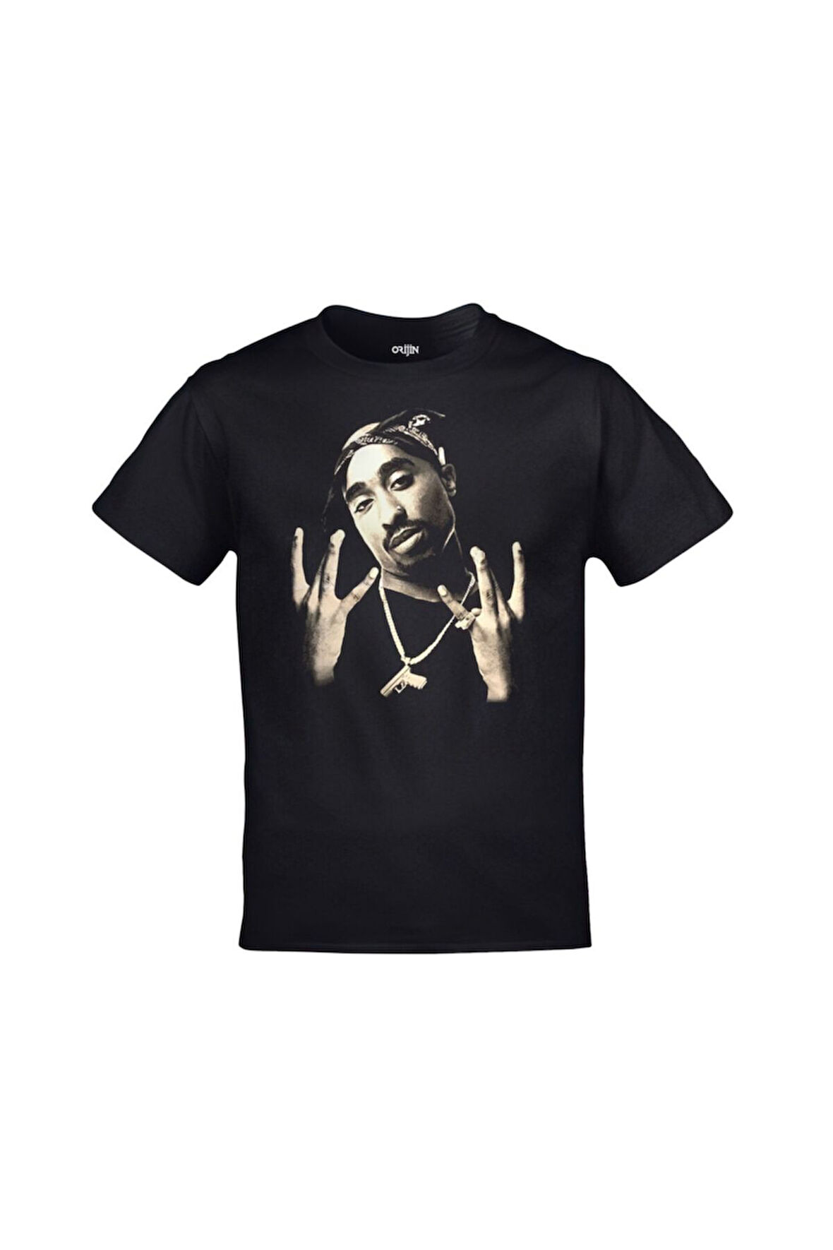 2pac Tupac Baskılı Unisex Siyah Tshirt