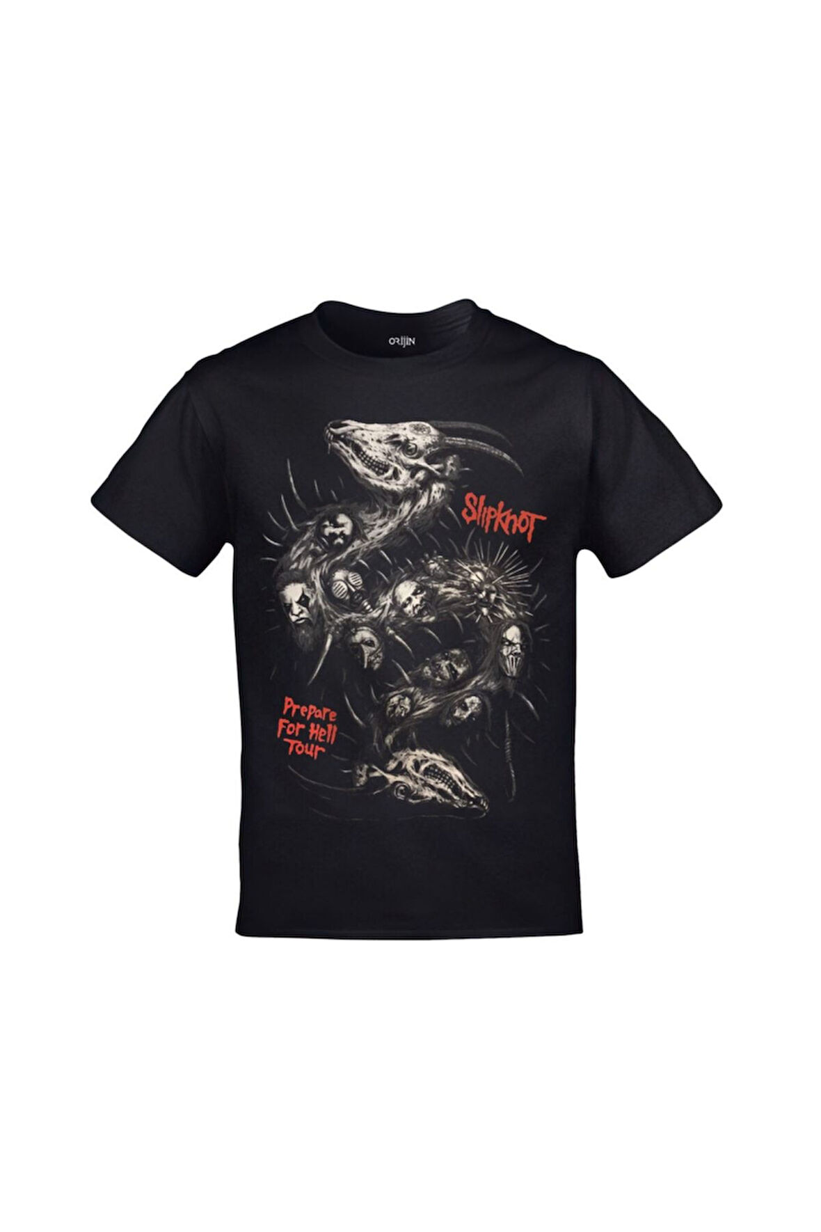 Slipknot Prepare For Hell Tour Baskılı Unisex Siyah Tshirt
