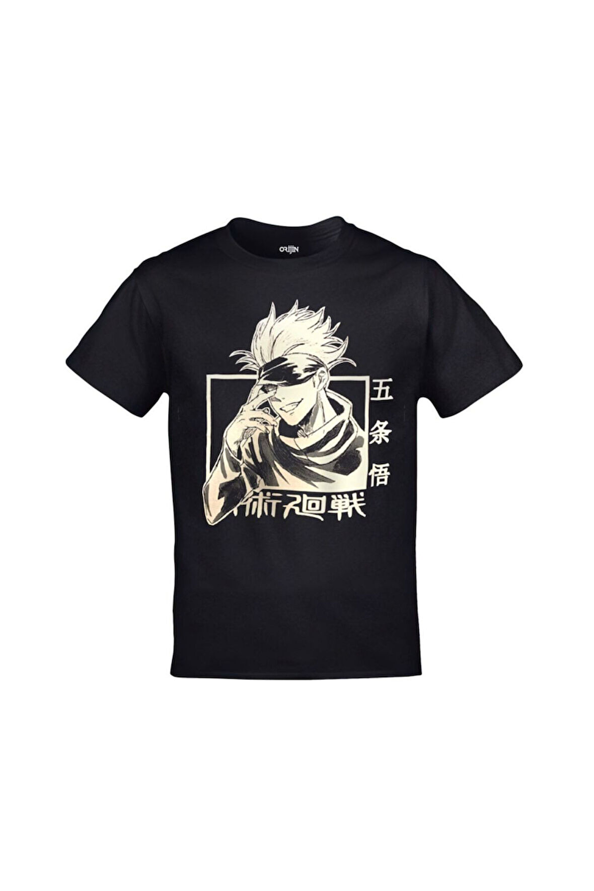 Jujutsu Kaisen Satoru Gojo Anime Baskılı Unisex Siyah Tshirt