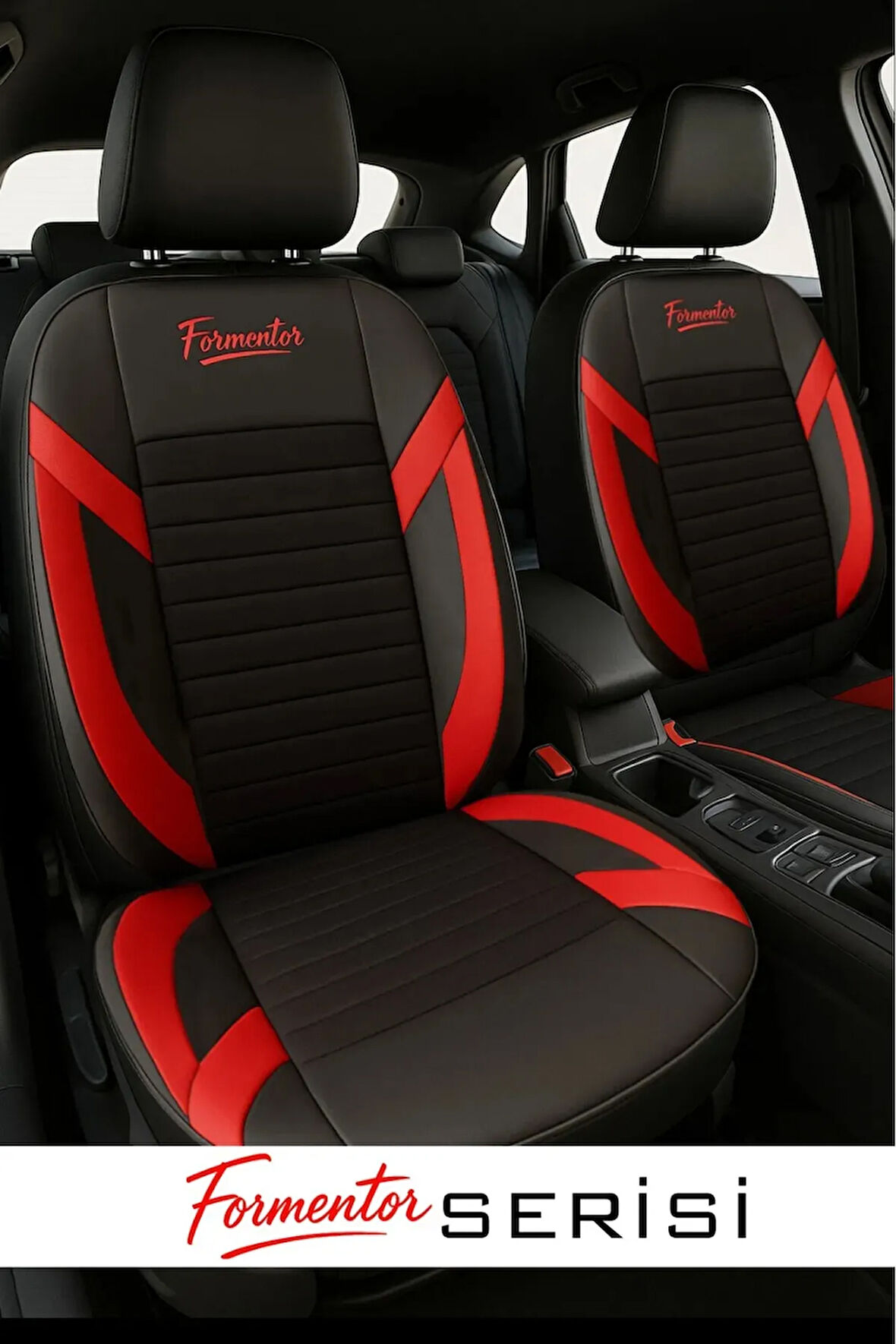 Chevrolet Agile 1.4 Econo.flex (102 Hp) Easytronic 2015 UYUMLU FORMENTOR SERİSİ TAM SET TAY TÜYÜ OTO KILIF KIRMIZI