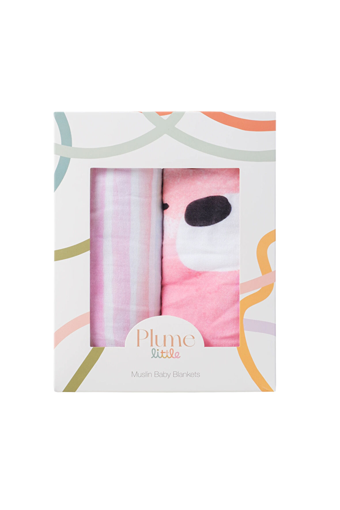 %100 Pamuk Bebek Müslin Örtü 95x95 - 2li Örtü Seti