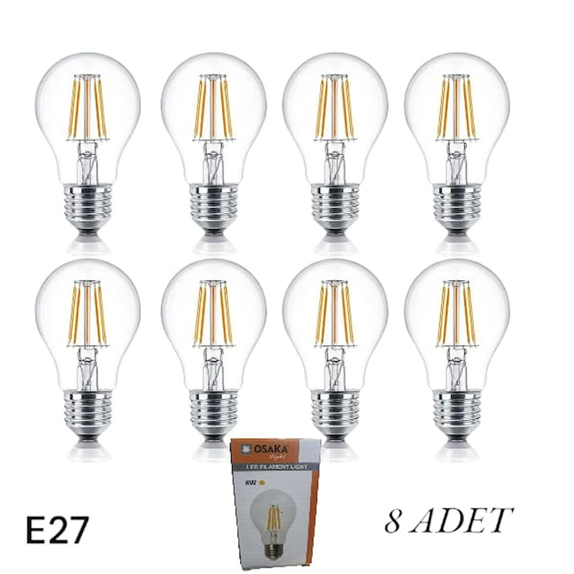 Asyagrup Osaka 6w E27 Flamanlı Led Ampul - Günışığı - 10 Adet