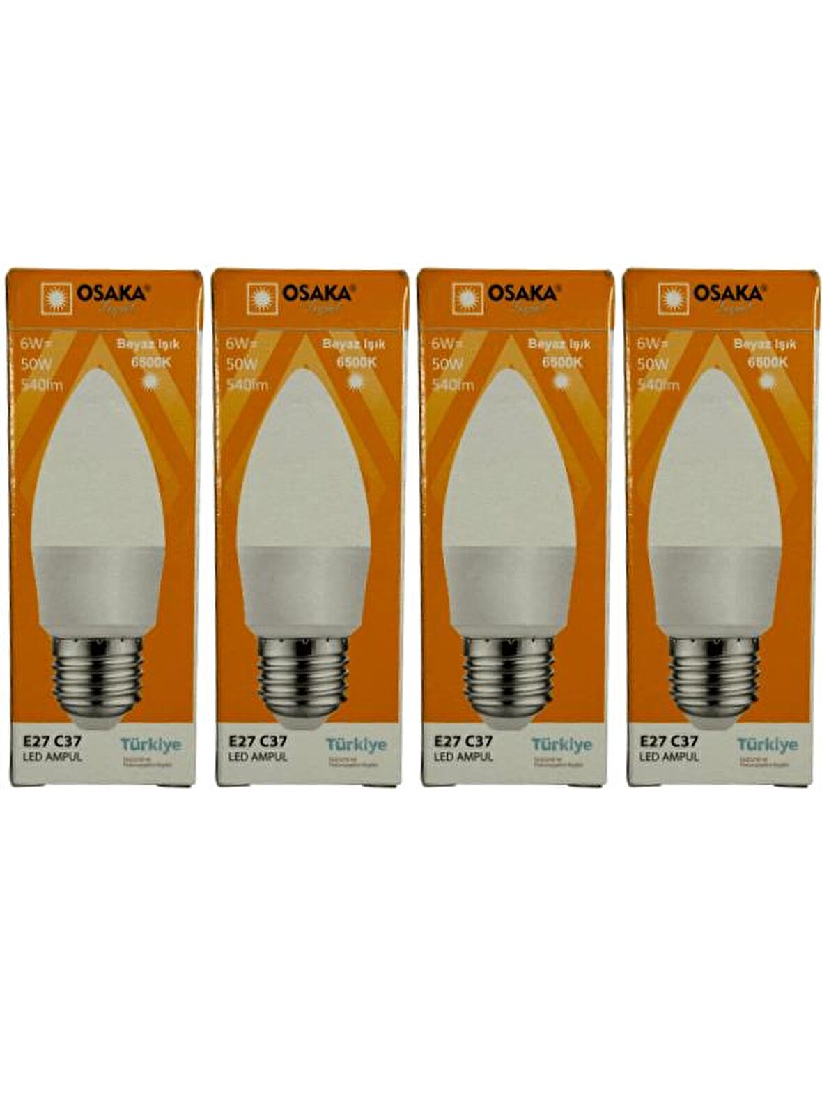 Osaka 6W (50W) 6500K (Beyaz Işık) E27 Duylu Led Ampul (4 Adet)