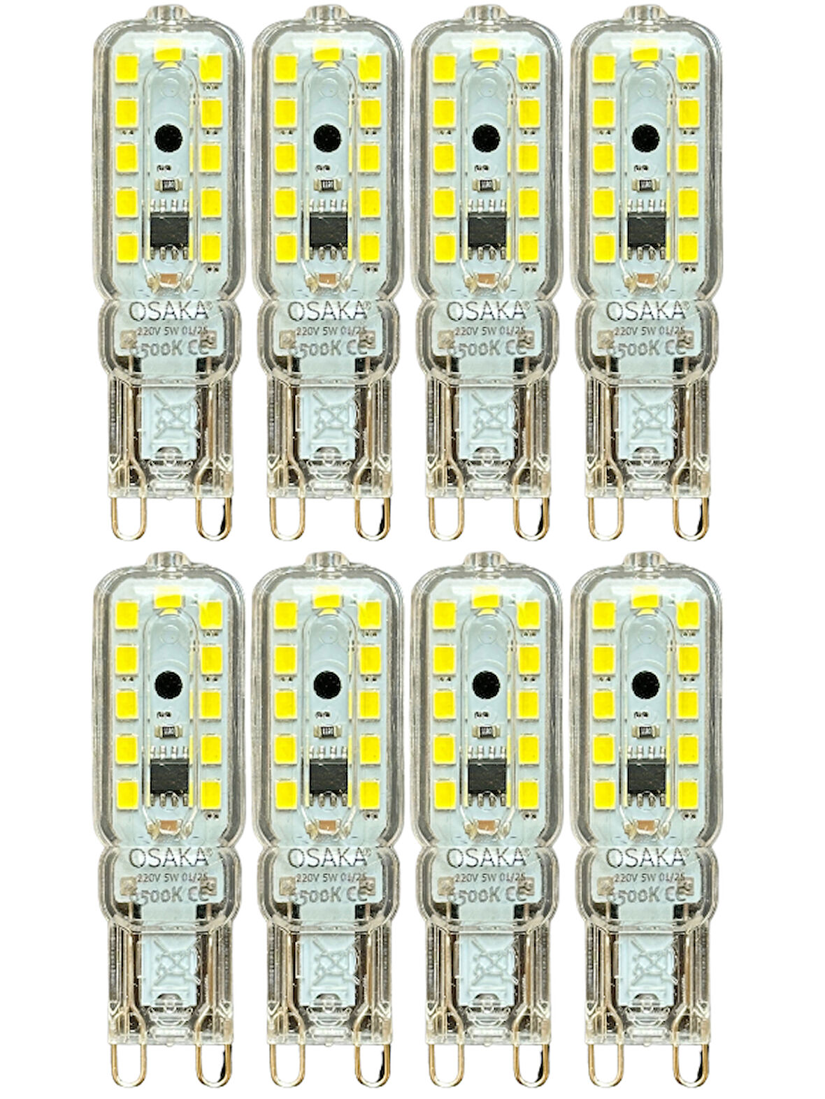 (8 Adet) Osaka 5W 6500K (Beyaz Işık) G9 Duylu Led Kapsül Ampul