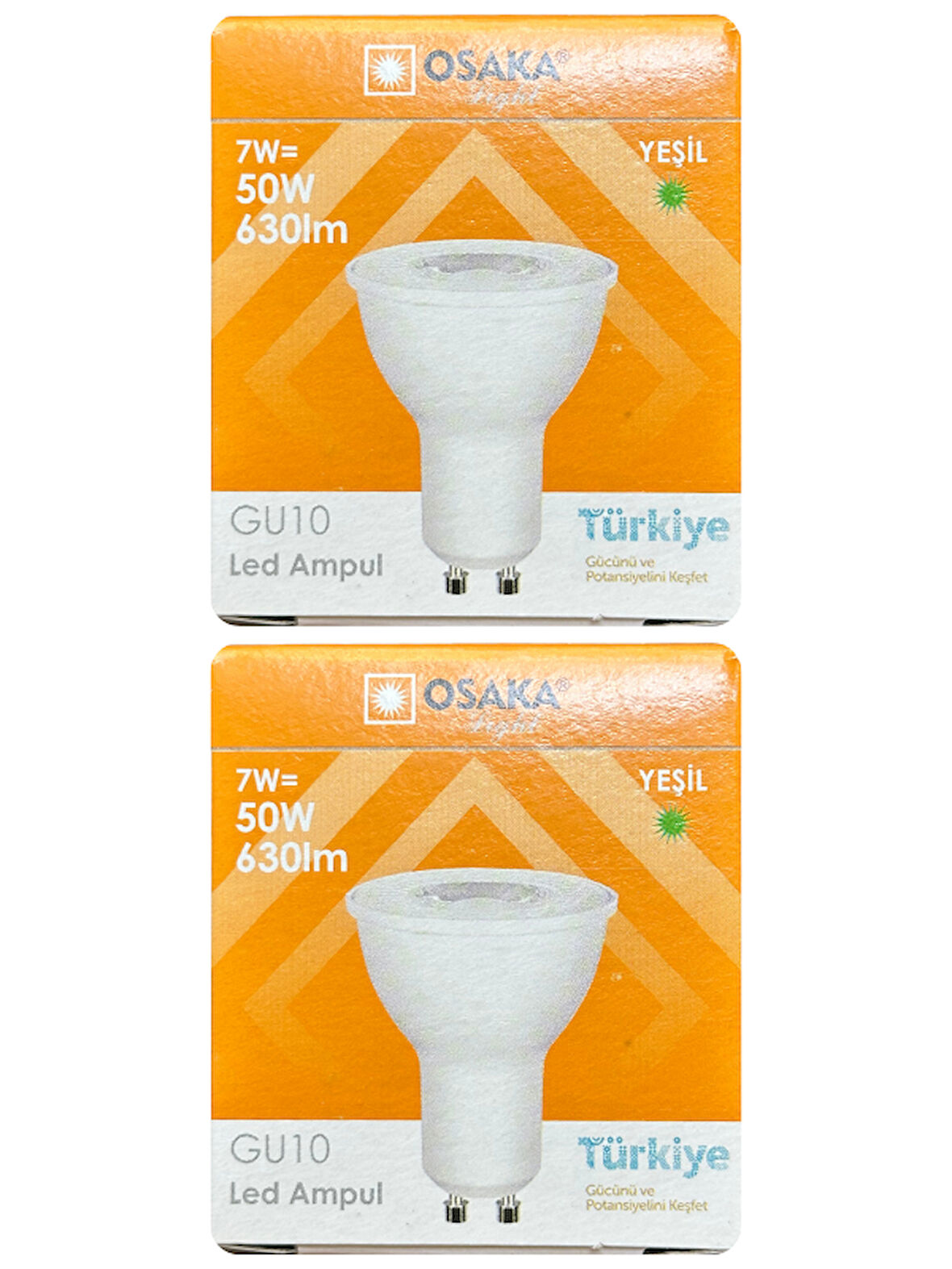 (2 Adet) Osaka 7W Yeşil Işık GU10 Duylu Led Çanak Ampul