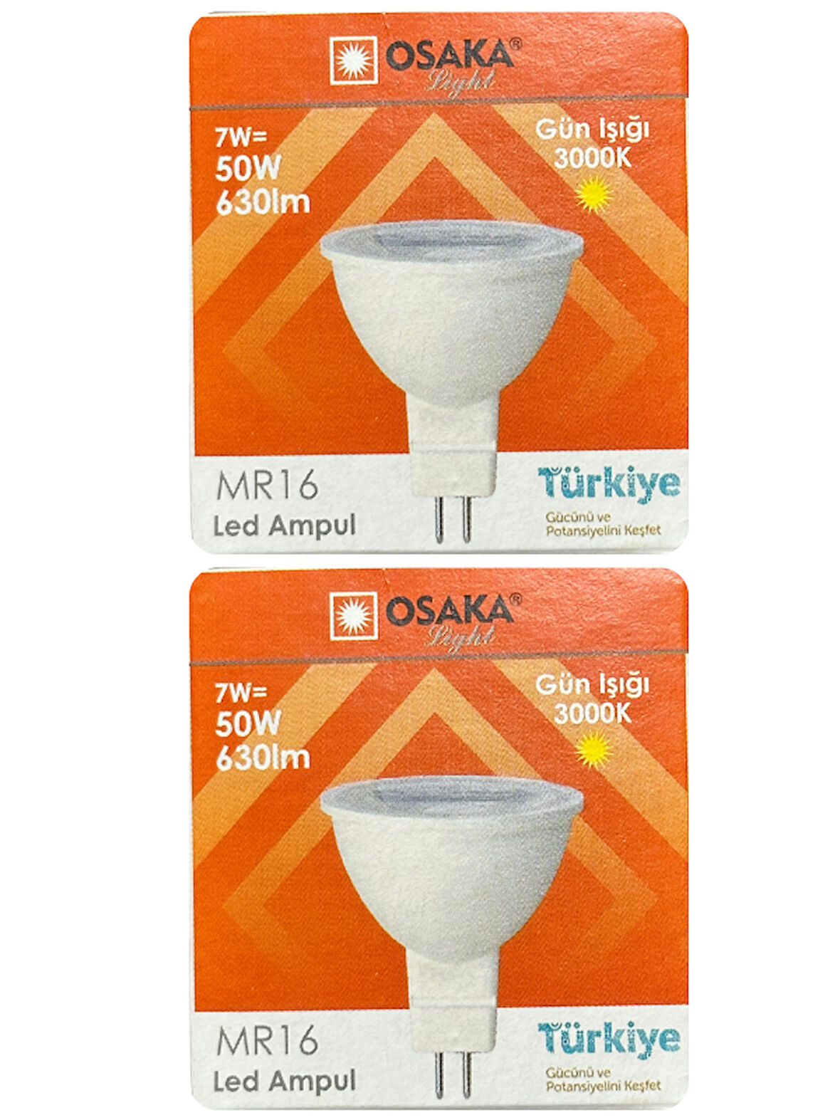 (2 Adet) Osaka 7W (50W) Sarı Işık (3000K) G4 Duylu (İğne Bacak) Led Çanak Ampul