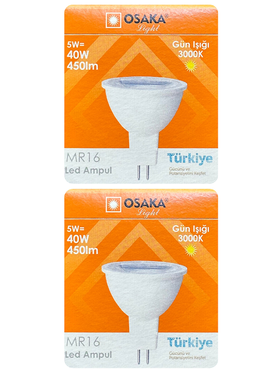 (2 Adet) Osaka 5W (40W) Sarı Işık (3000K) G4 Duylu (İğne Bacak) Led Çanak Ampul