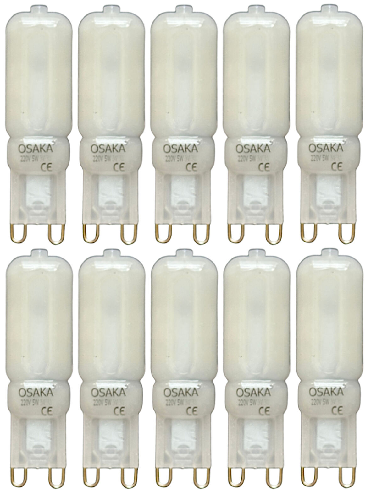 (10 Adet) Osaka Buzlu 5W Beyaz Işık (6500K) G9 Duylu Led Kapsül Ampul