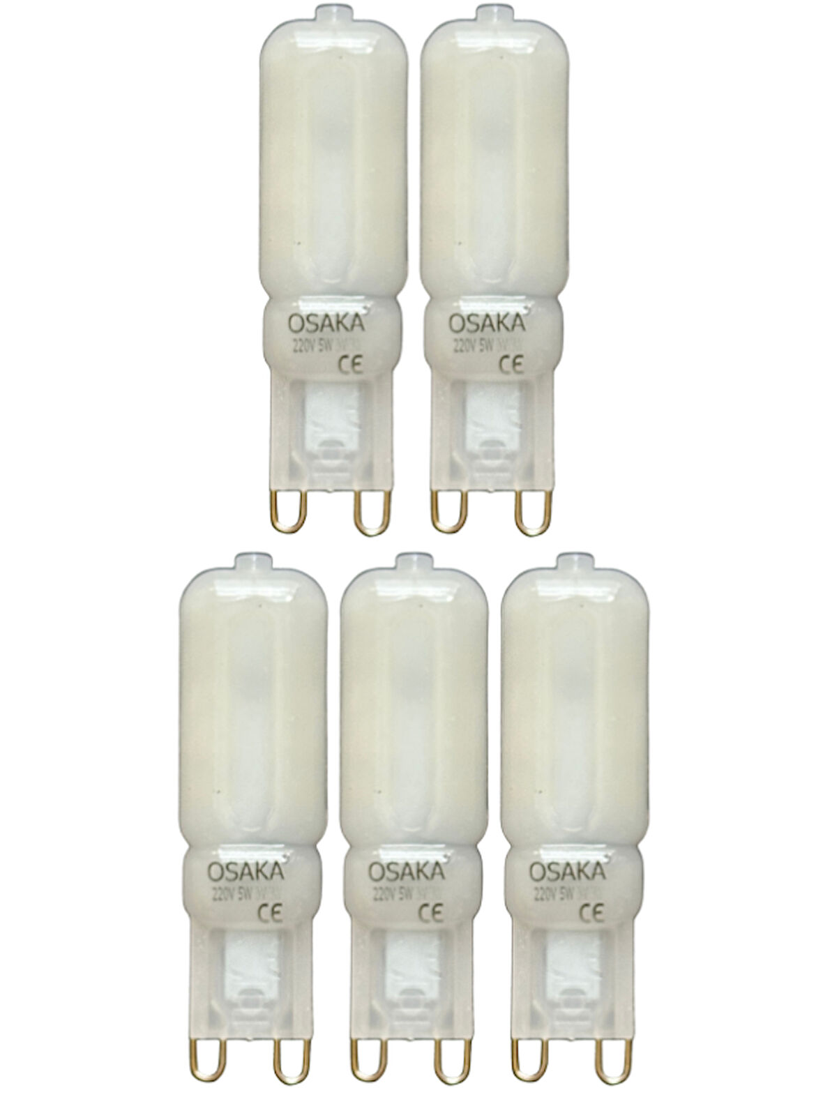 (5 Adet) Osaka Buzlu 5W Beyaz Işık (6500K) G9 Duylu Led Kapsül Ampul