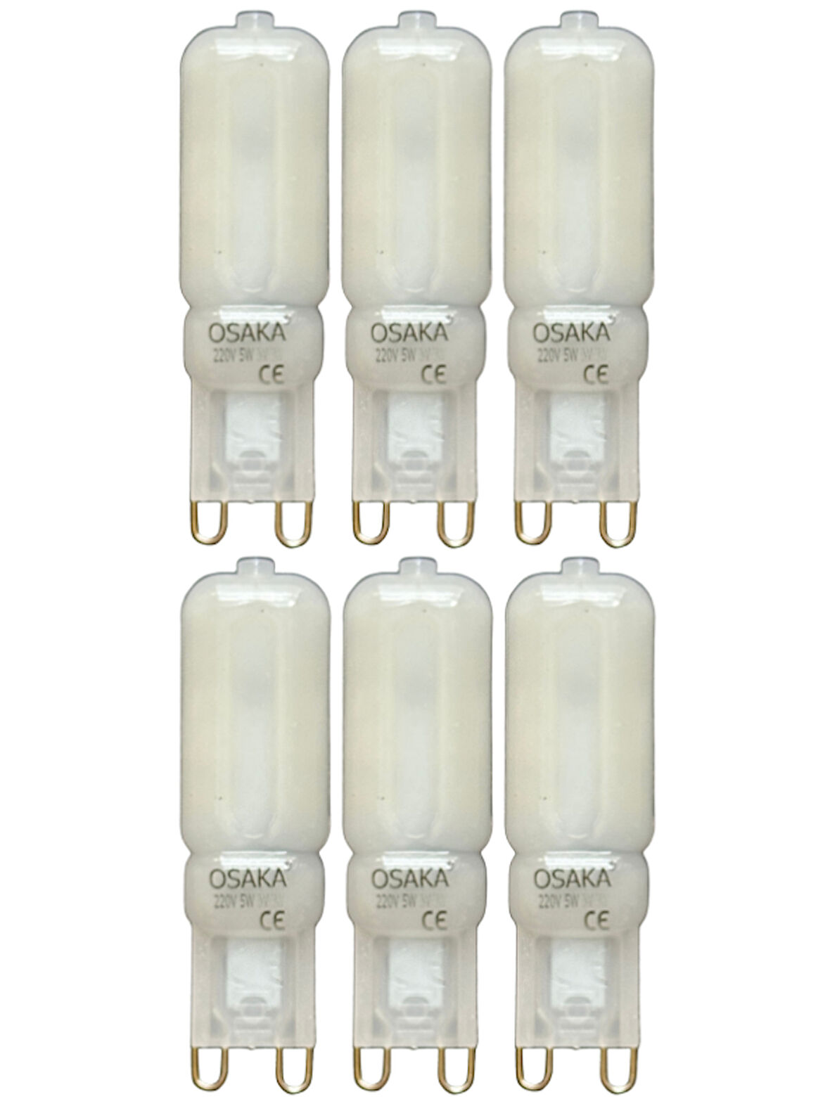 (6 Adet) Osaka Buzlu 5W Beyaz Işık (6500K) G9 Duylu Led Kapsül Ampul