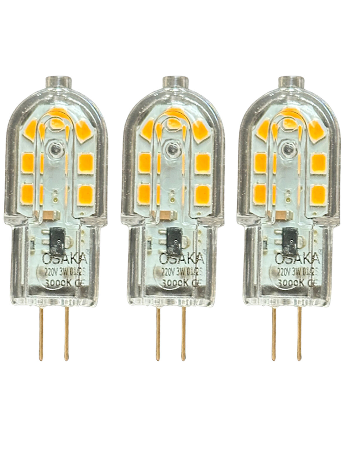 (3 Adet) Osaka 3W Sarı Işık (3000K) G4 Duylu Led Kapsül Ampul