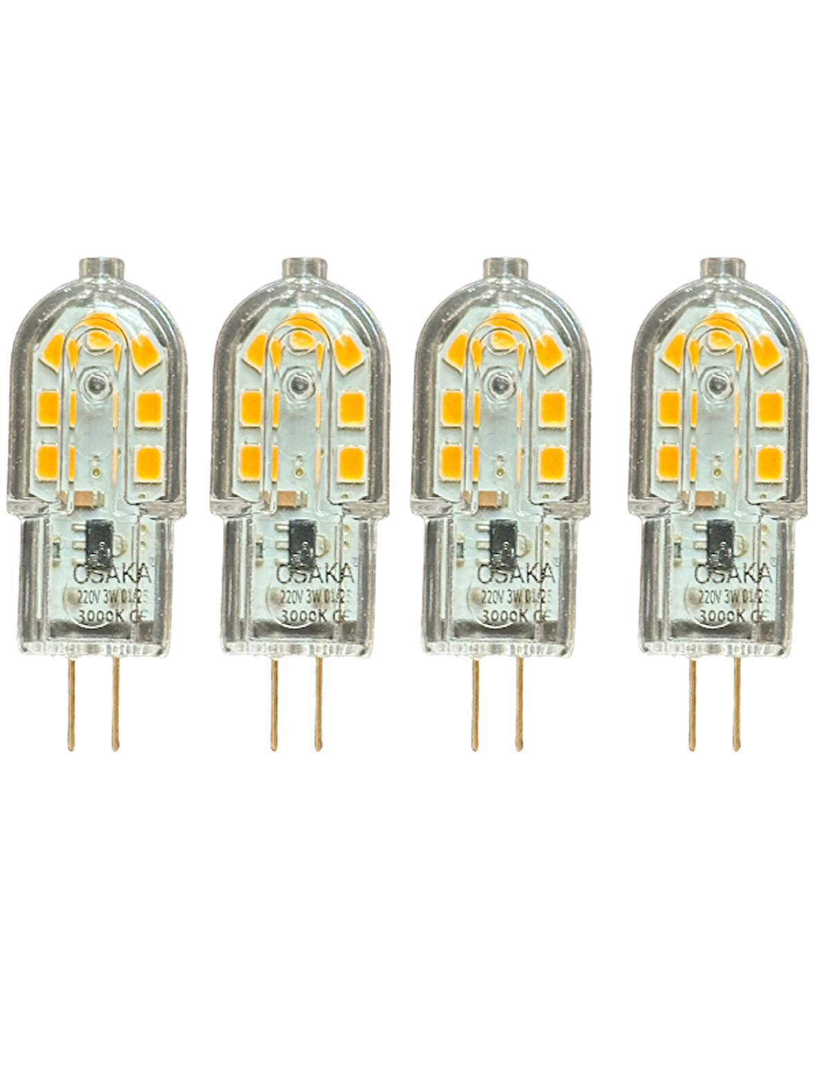 (4 Adet) Osaka 3W Sarı Işık (3000K) G4 Duylu Led Kapsül Ampul
