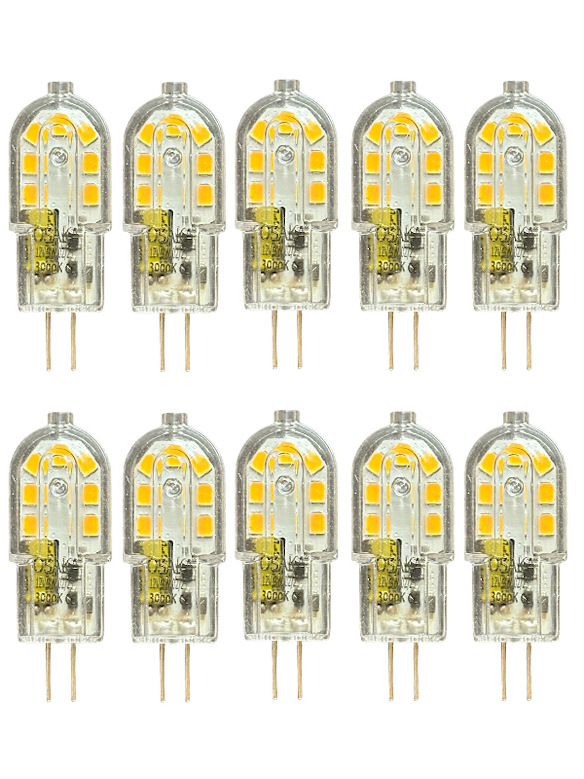 (10 Adet) Osaka 12Volt 3W Sarı Işık (3000K) G4 Duylu Led Kapsül Ampul