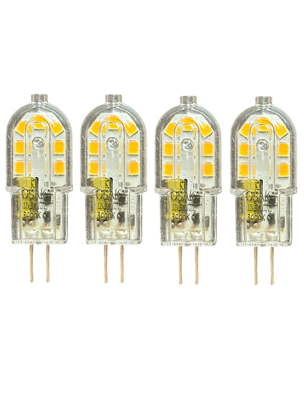 (4 Adet) Osaka 12Volt 3W Sarı Işık (3000K) G4 Duylu Led Kapsül Ampul