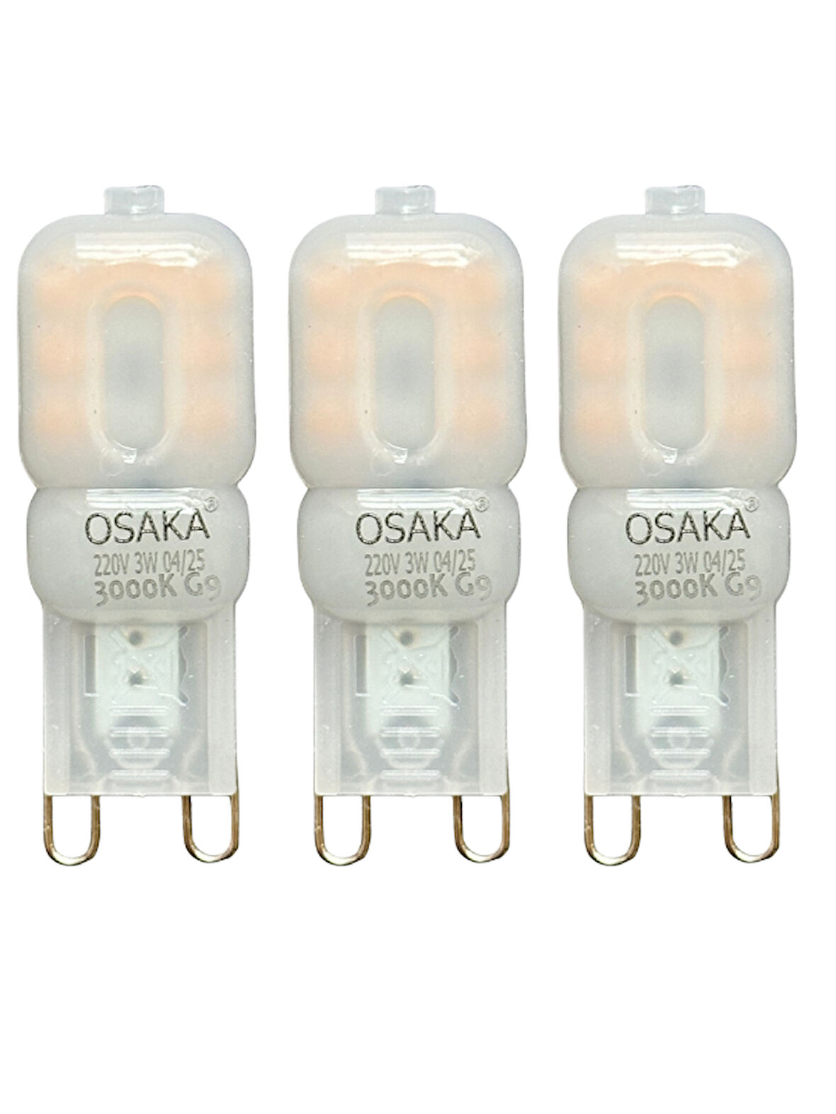 (3 Adet) Osaka 3W Sarı Işık (3000K) Buzlu Dim Edilebilir G9 Duylu Led Kapsül Ampul