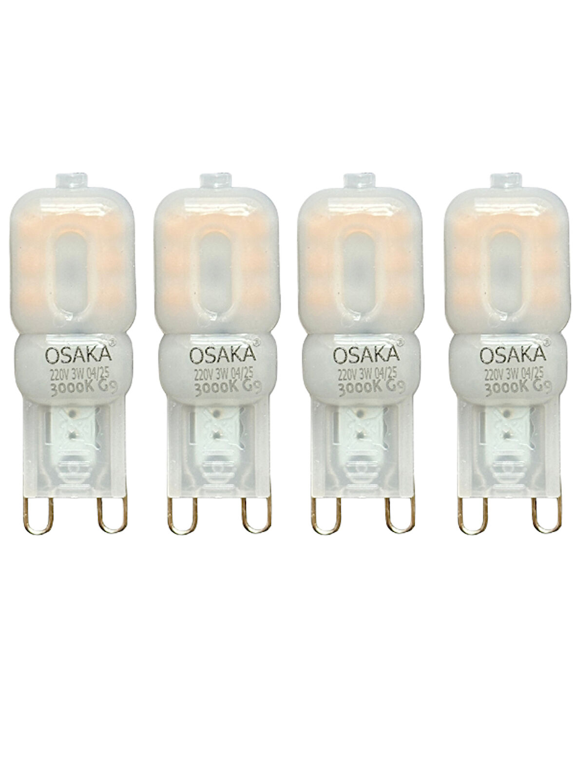 (4 Adet) Osaka 3W Sarı Işık (3000K) Buzlu Dim Edilebilir G9 Duylu Led Kapsül Ampul