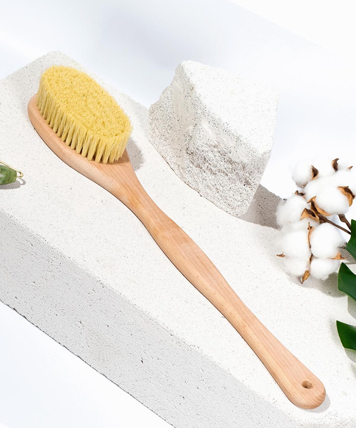 Banyo Sırt Fırçası Doğal Agave Kaktüs Vegan Duş Fırçası Oval Özel Taşıma Çantasında