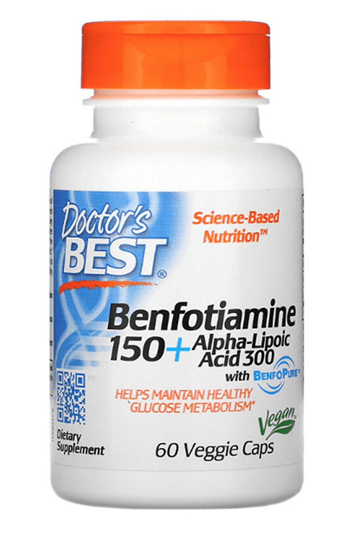 Doctor's Best, Benfotiamine 150 + Alpha-Lipoic Acid 300, 60 Veggie Capsul.3540