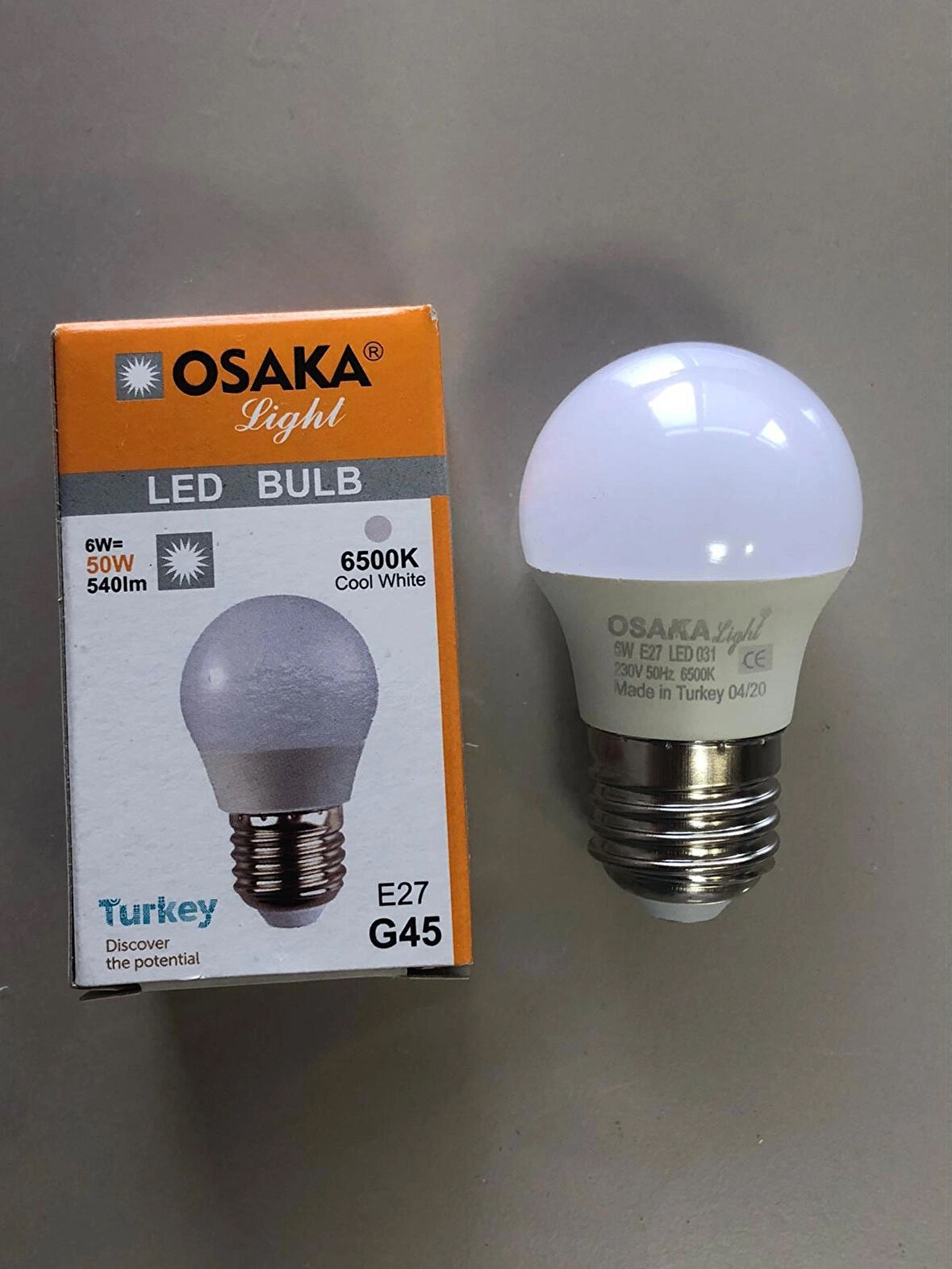 10 ADET OSAKA 6W=50W=540 LÜMEN E 27 TOP AMPÜL 6500K BEYAZ  45mmX75mm