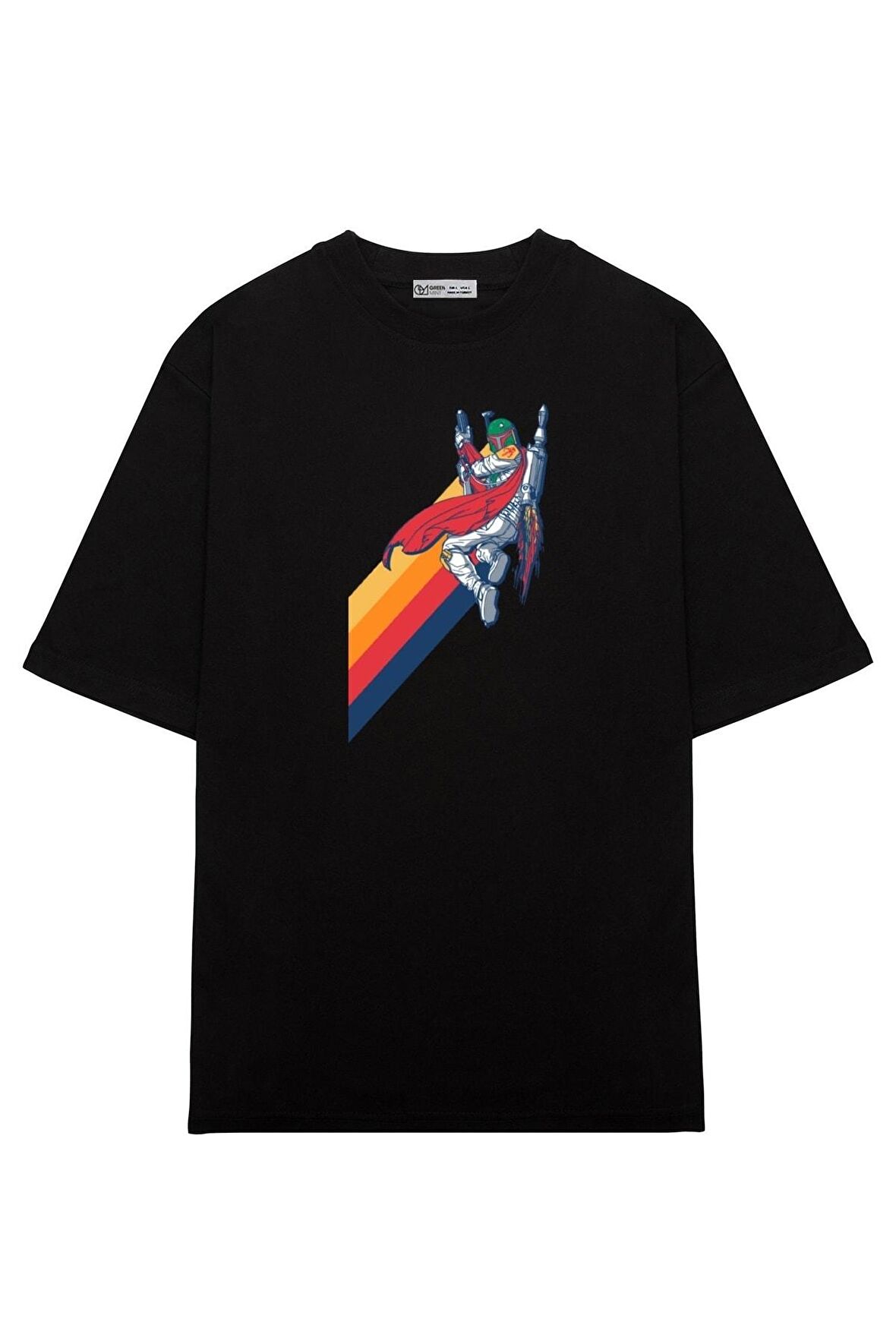 Unisex Oversize T-shirt Star Wars Boba Fett Rainbow Jump