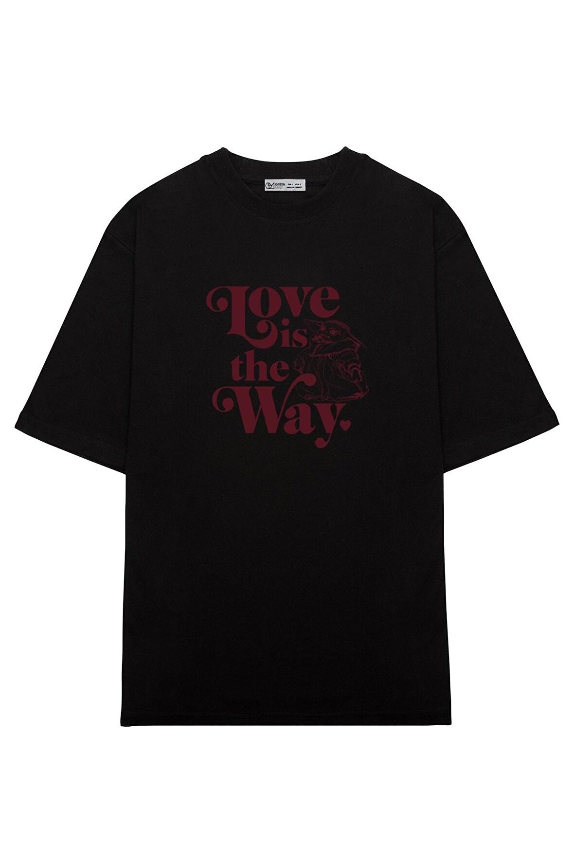 Unisex Oversize T-shirt Star Wars Mandalorian Valentine's Day The Child Love Is The Way