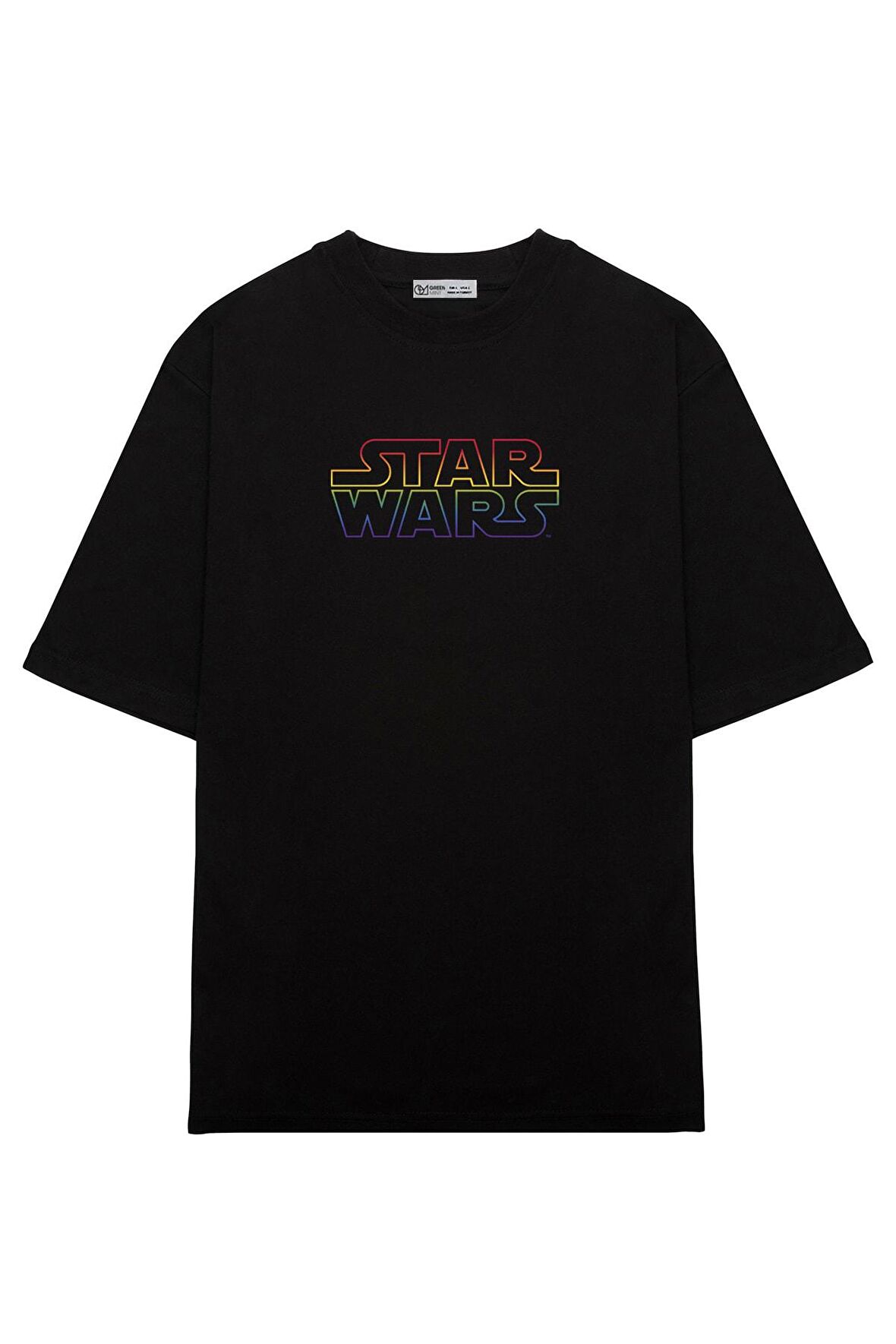 Unisex Oversize T-shirt Star Wars Rainbow Outline Logo Gradient