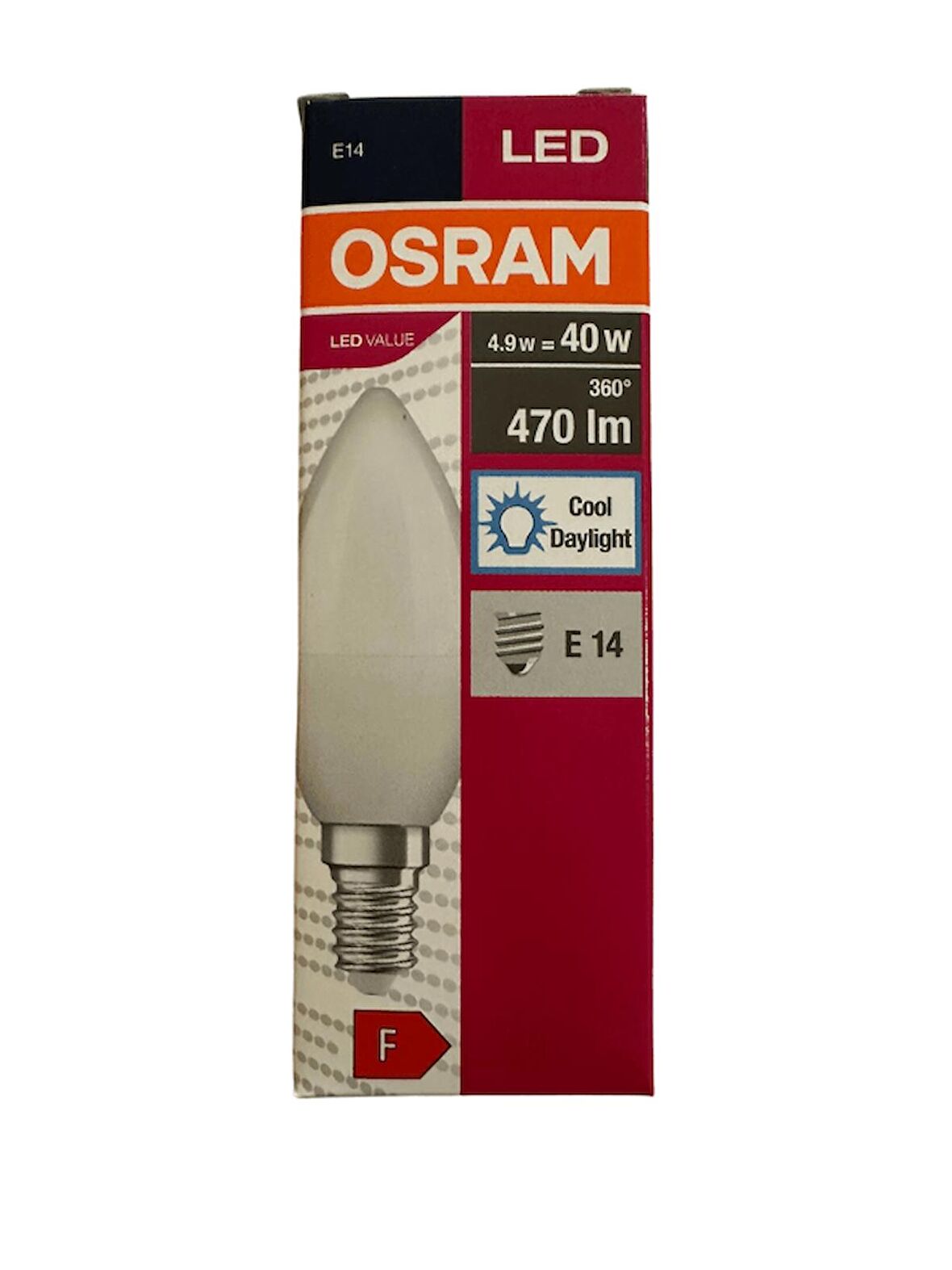 Osram 4.9W (40W) E14 Duy 6500K Beyaz (3 Adet)