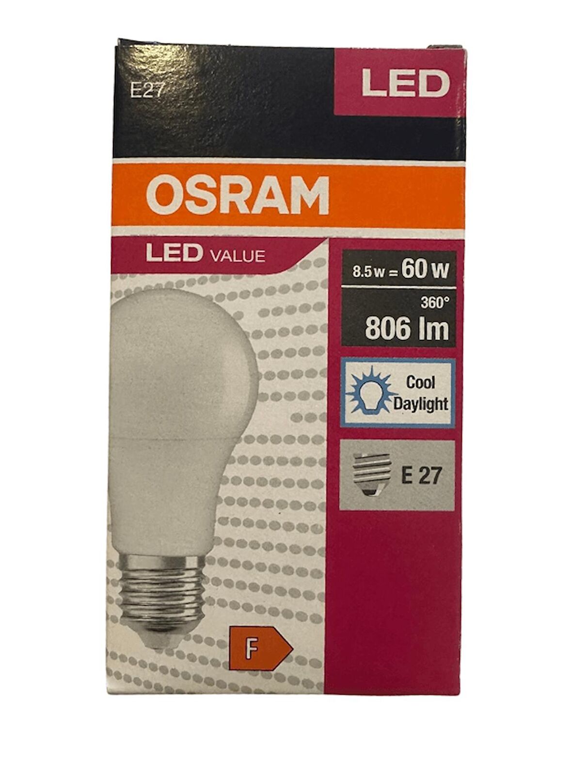 Osram 8.5W (60W) Beyaz Işık E27 Duylu Klasik Led Ampul (20 Adet)