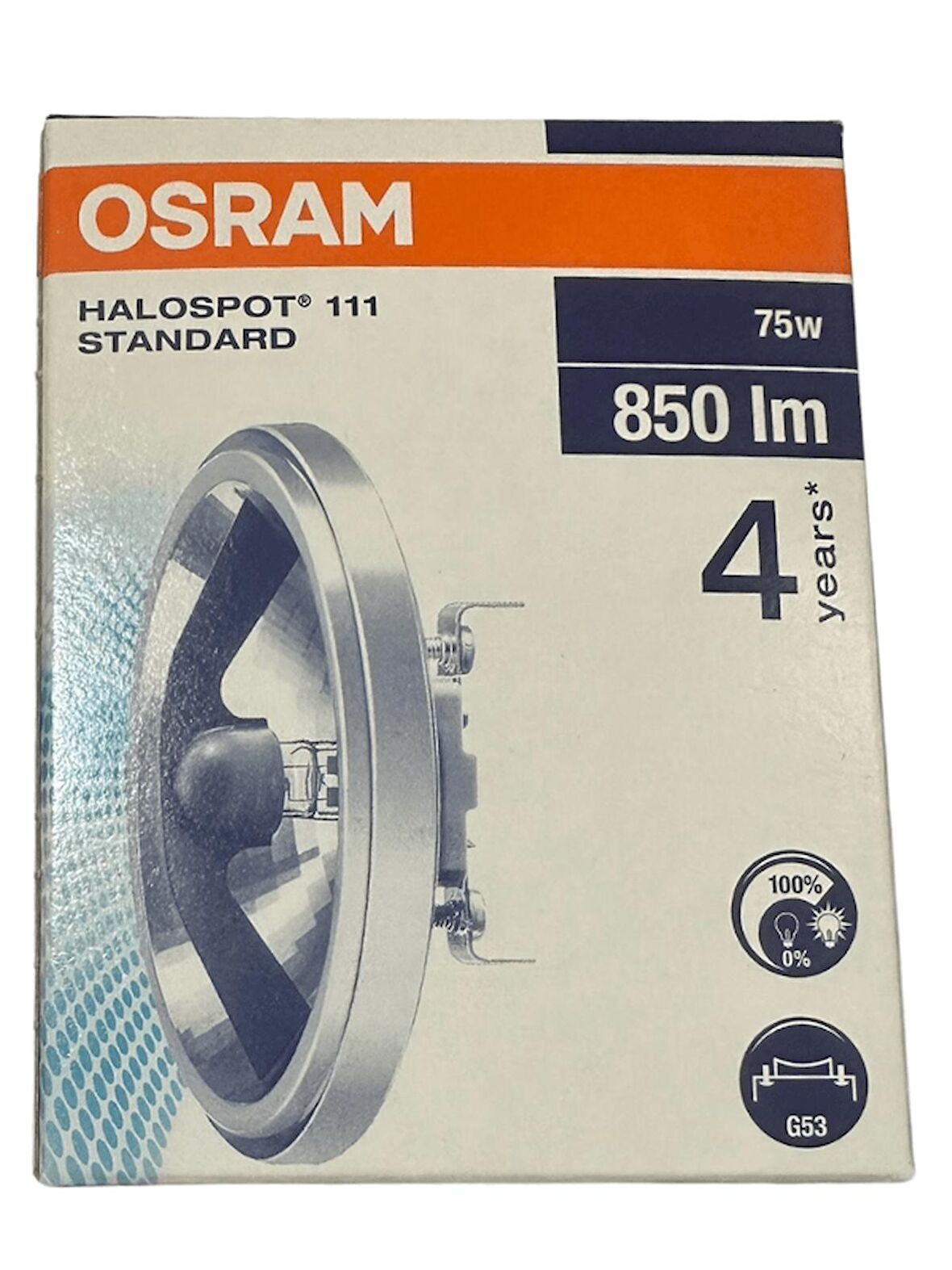 Osram Halospot 111 Standard 75W 3000K (Sarı Işık) G53 Duylu Halospot (2 Adet)