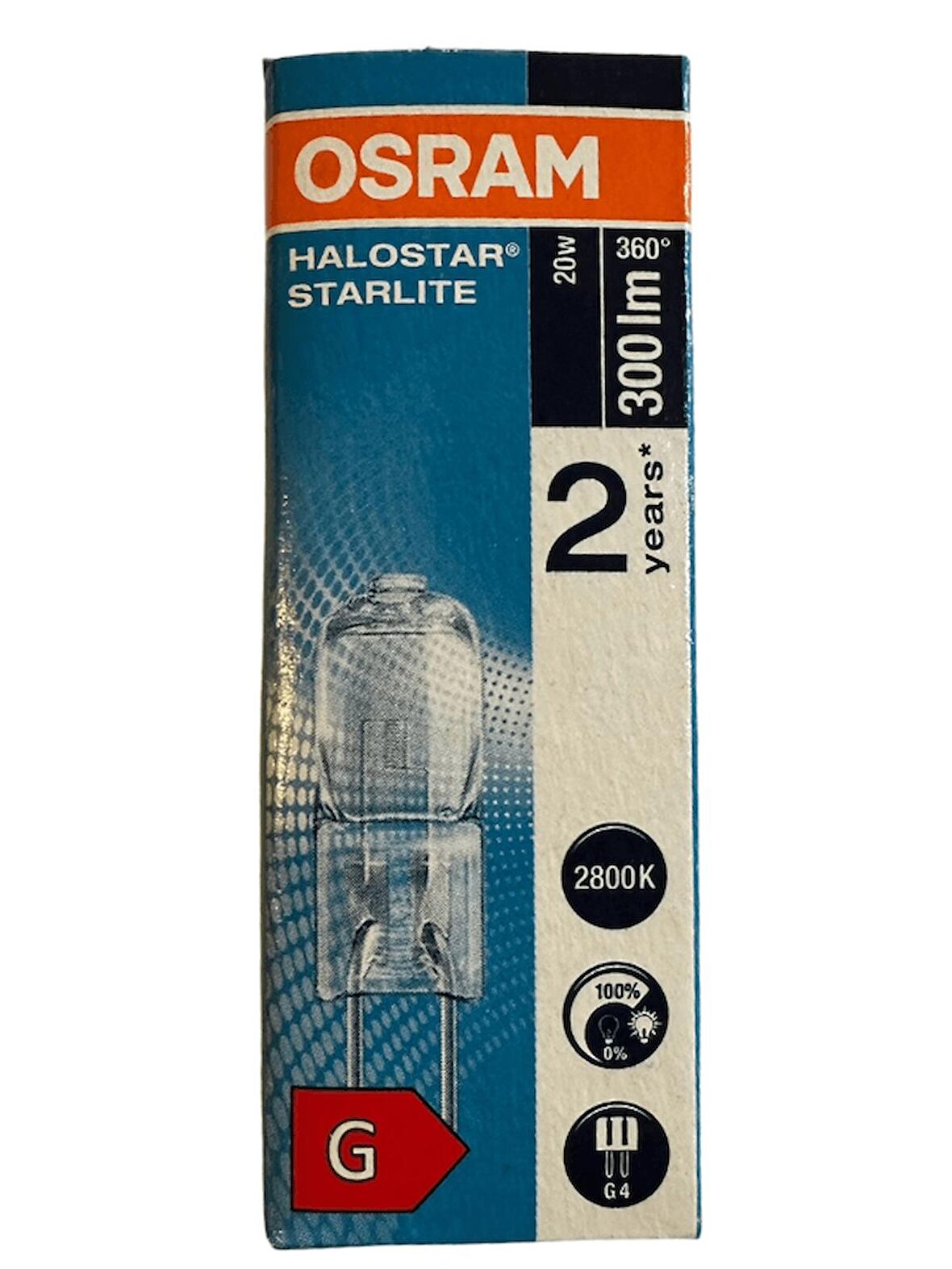 Osram 64425S Halostar Starlite 20W 12V 2800K (Sarı Işık) G4 Duylu Halojen Ampul