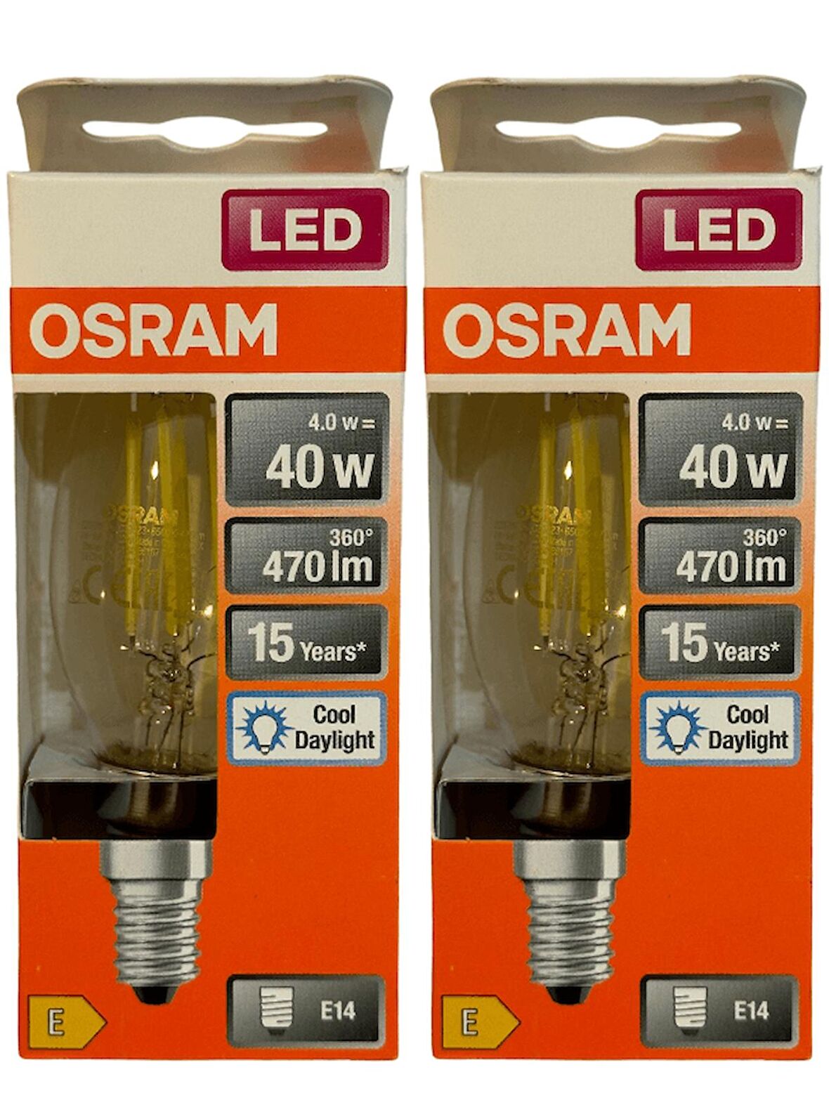 Osram 4W (40W) 6500K (Beyaz Işık) E14 Duylu Eski Tip Görünümlü Led Ampul (2 Adet)