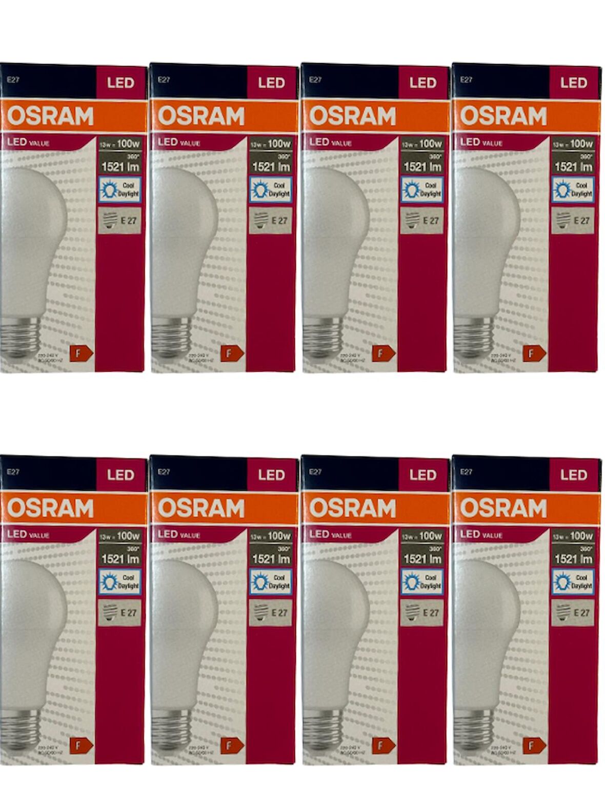 Osram 13W (100W) 6500K (Beyaz Işık) E27 Duylu Led Ampul (8 Adet)