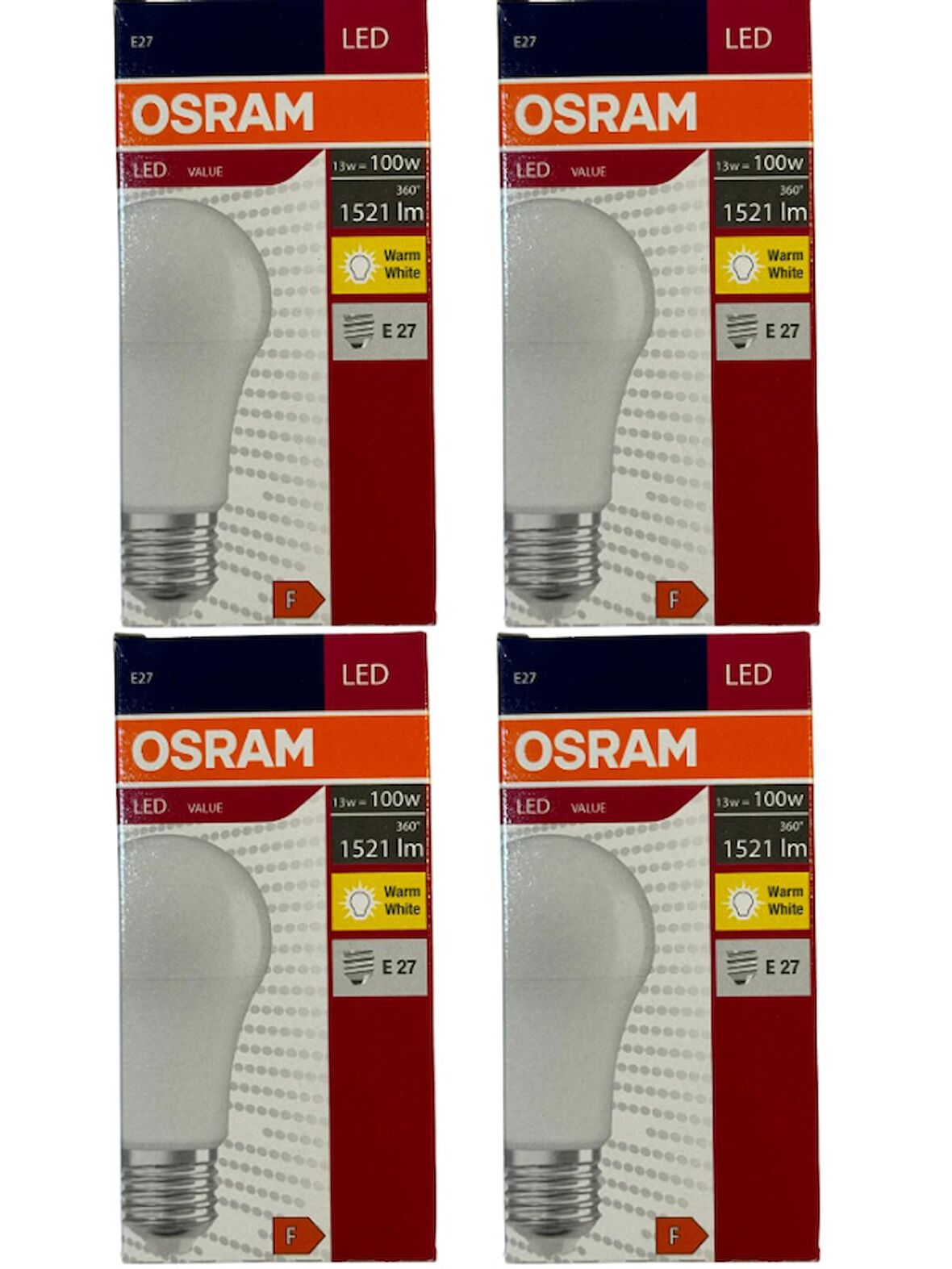 Osram 13W (100W) 2700K (Sarı Işık) E27 Duylu Led Ampul (4 Adet)