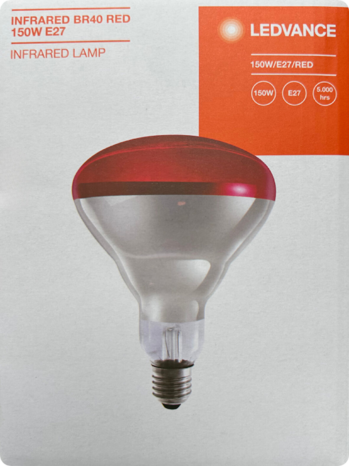 Osram Ledvance 150W (Kırmızı Işık) İnfrared Isıtıcılı Lamba E27 Duylu (Kalın Duy)