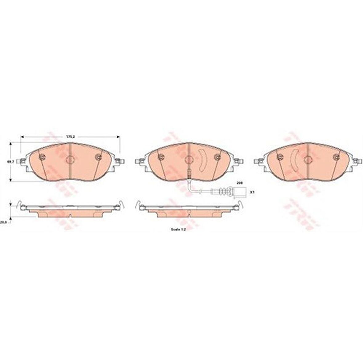 Trw Gdb1956 Ön Fren Balatası - Marka: Vw - Golf7/A3 - Yıl: 13-14 - Motor: