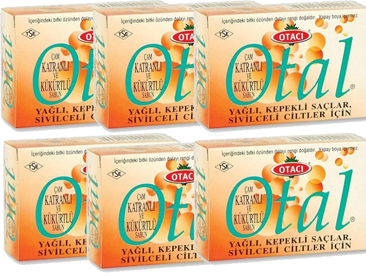 Otacı Otal Çam Katranlı-Kükürtlü Katı Sabun 80 G x 6