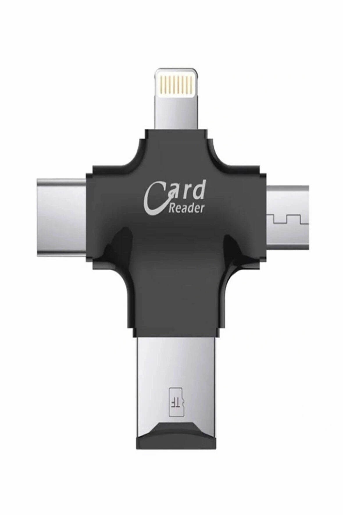 4 in 1 Type C Android iPhone iPad Lightning Micro USB TF Kart Okuyucu OTG