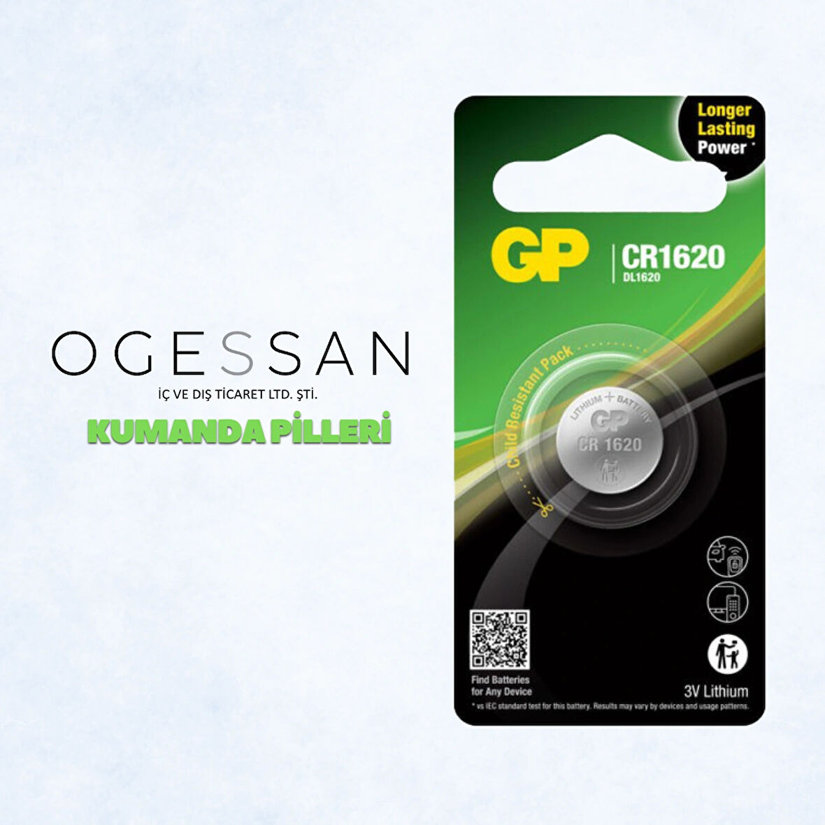 GP 1620 PİL 5Lİ PAKET