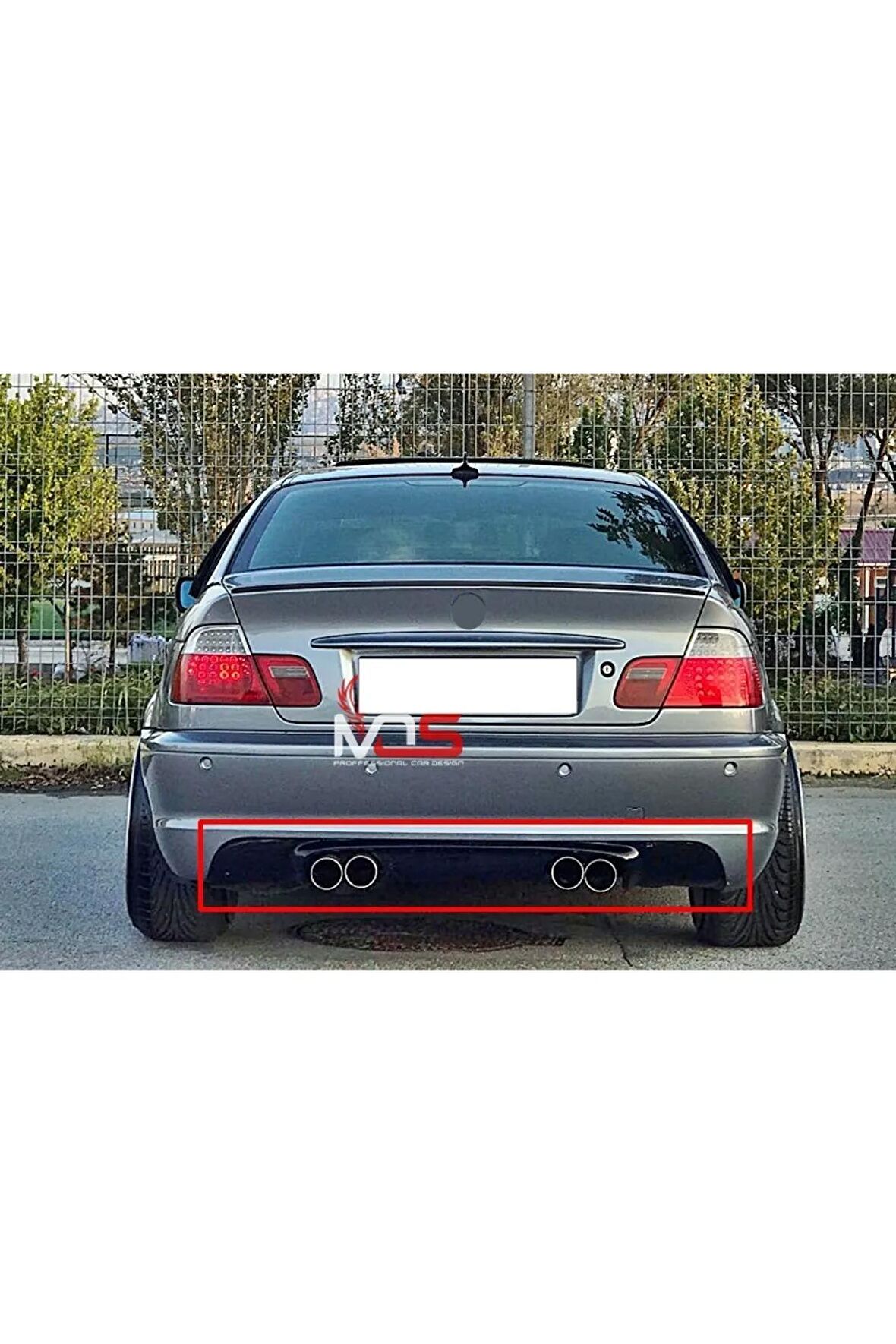 BMW E46 M TAMPON DİFÜZÖR ÇİFT ÇIKIŞ FİBERGLASS BOYASIZ