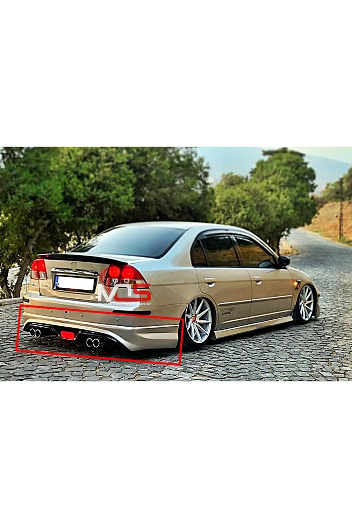 HONDA CİVİC VTEC 2 CUSTOM ARKA TAMPON EKİ FİBERGLASS BOYASIZ