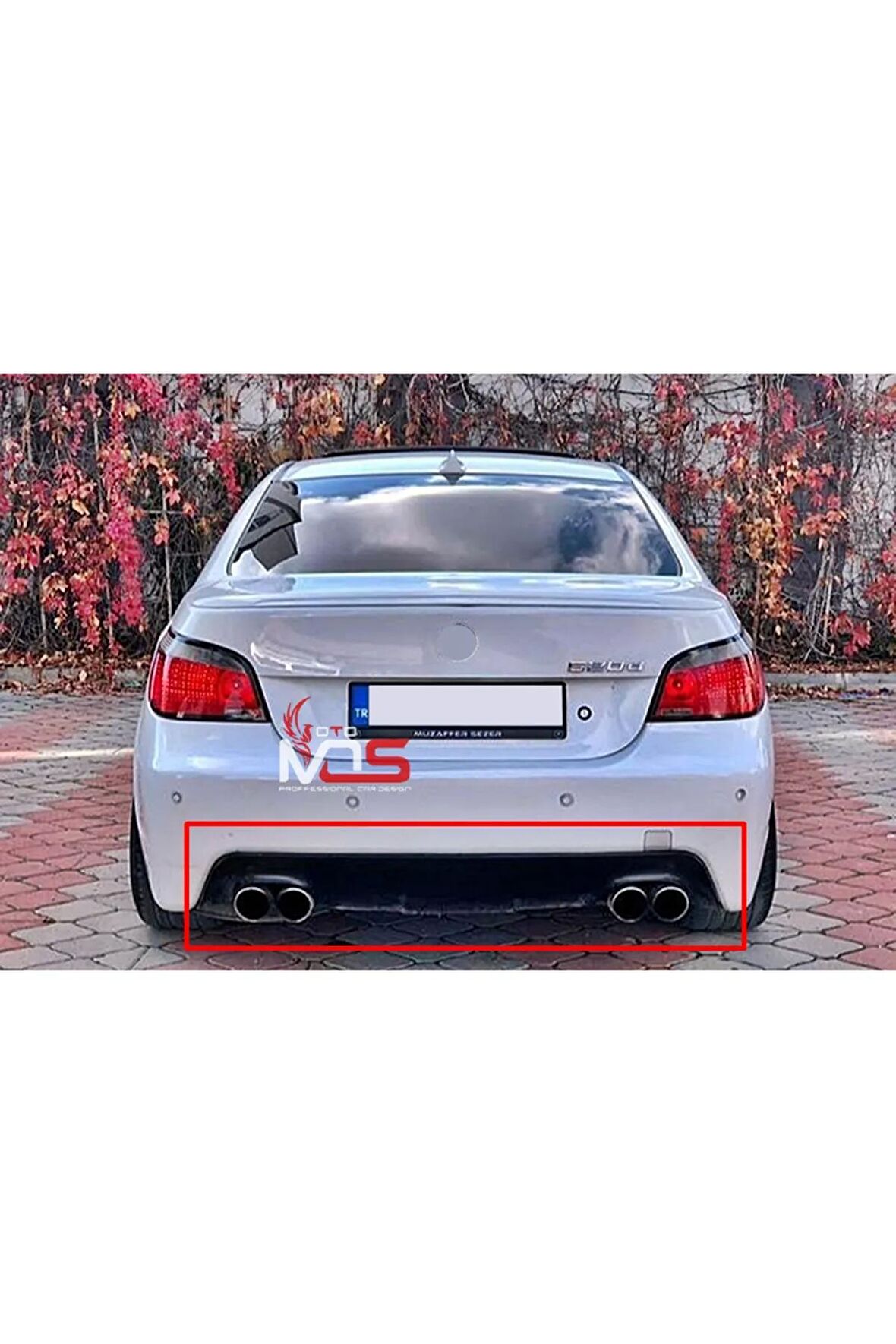 BMW E60 M TAMPON DİFÜZÖR ÇİFT ÇIKIŞ FİBERGLASS BOYASIZ